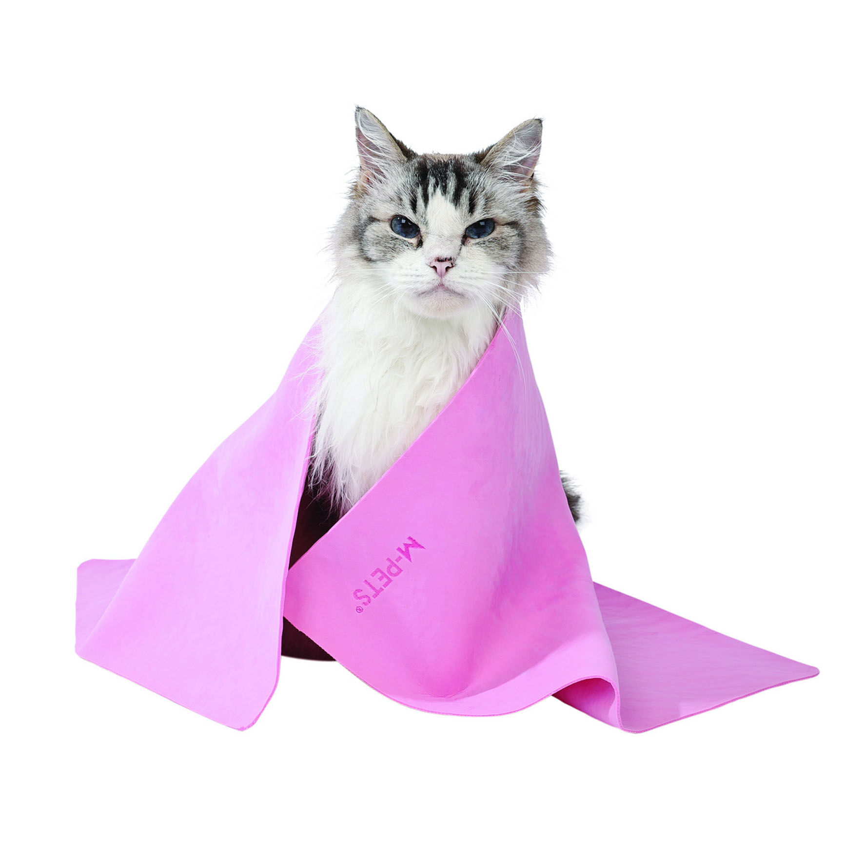 Serviette de bain M-Pets pour chiens et chats, 64 × 43 cm, rose
