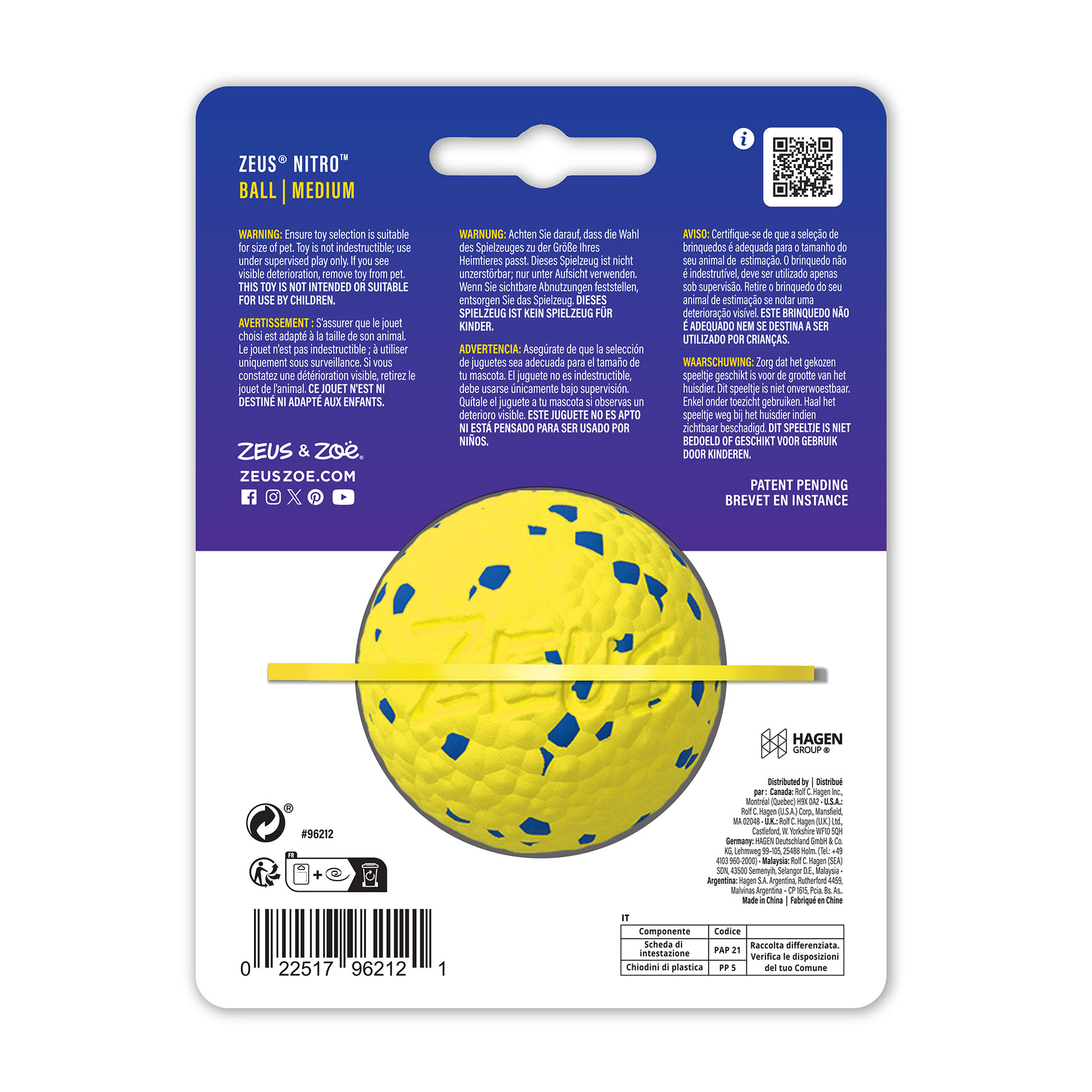 Zeus Nitro Ball, Gr. M, D=6.3cm, gelb