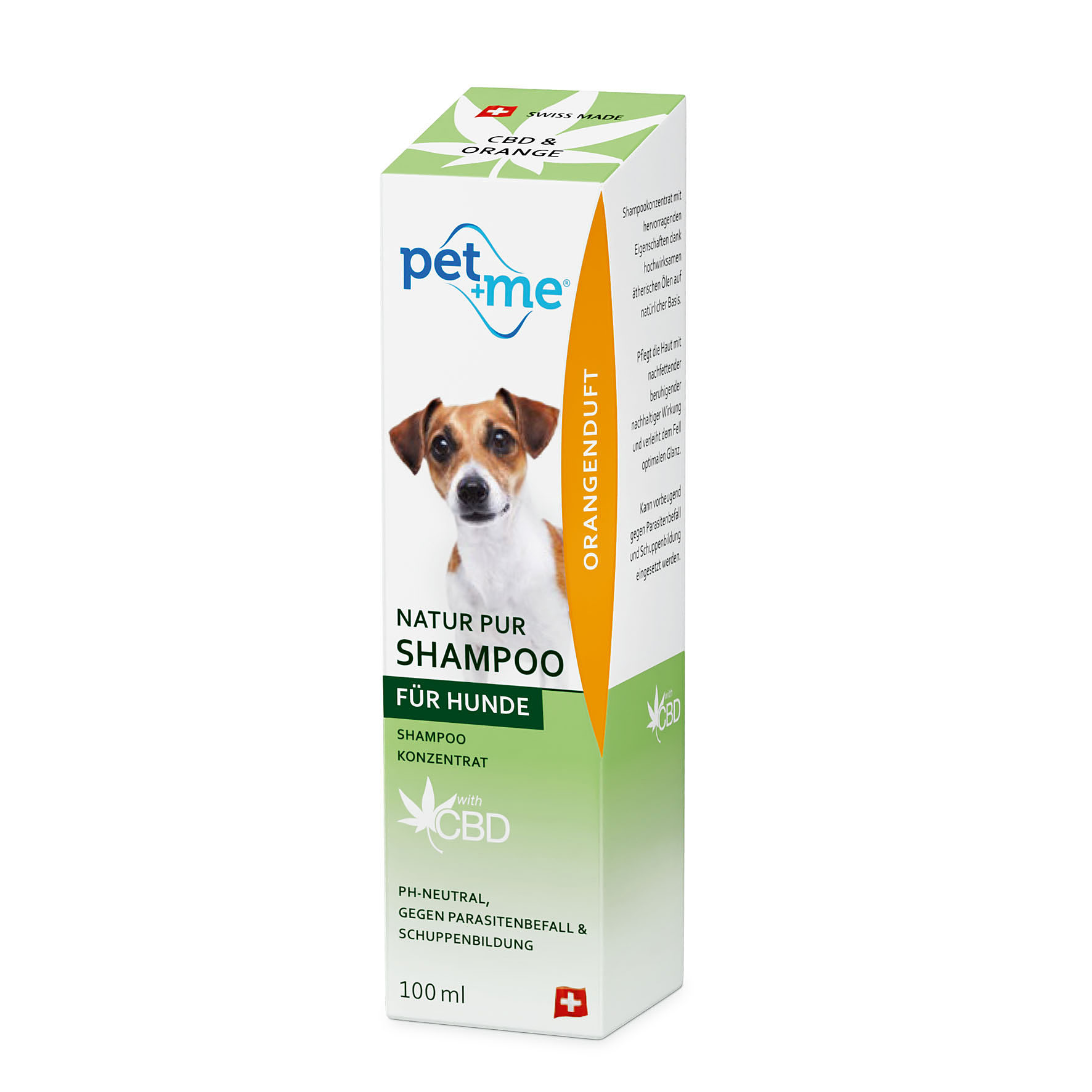 pet+me Shampoo auf natürlicher Hanfbasis, Orangenduft