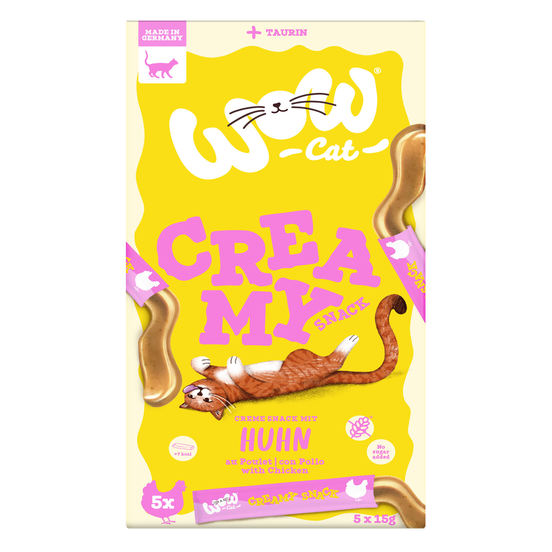 WOW CAT Creamy mit Huhn, 5x15g