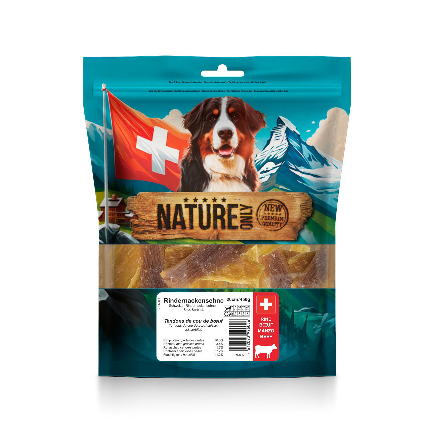 NatureOnly Rindernackensehnen: 20cm, 450g