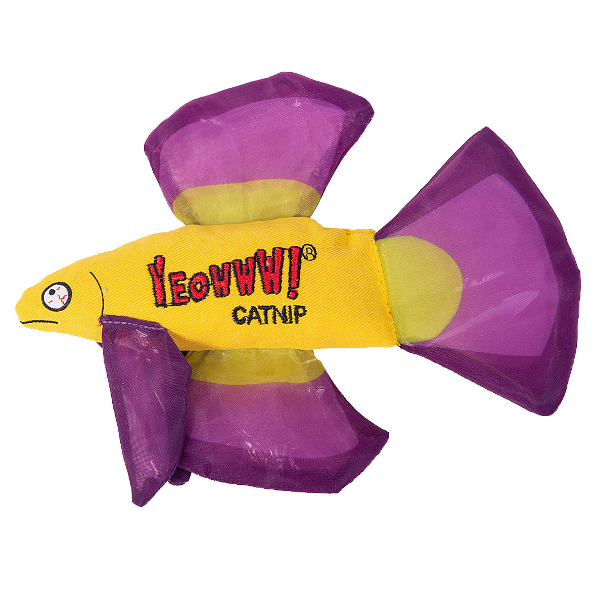 Yeowww Mo Betta Fisch mit biologische Katzenminze, lila, 16.5cm