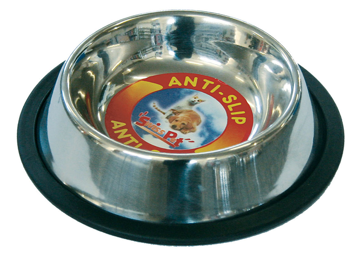 Ciotole swisspet in acciaio inox, antiscivolo 0,95L ø25,5cm x A=5cm