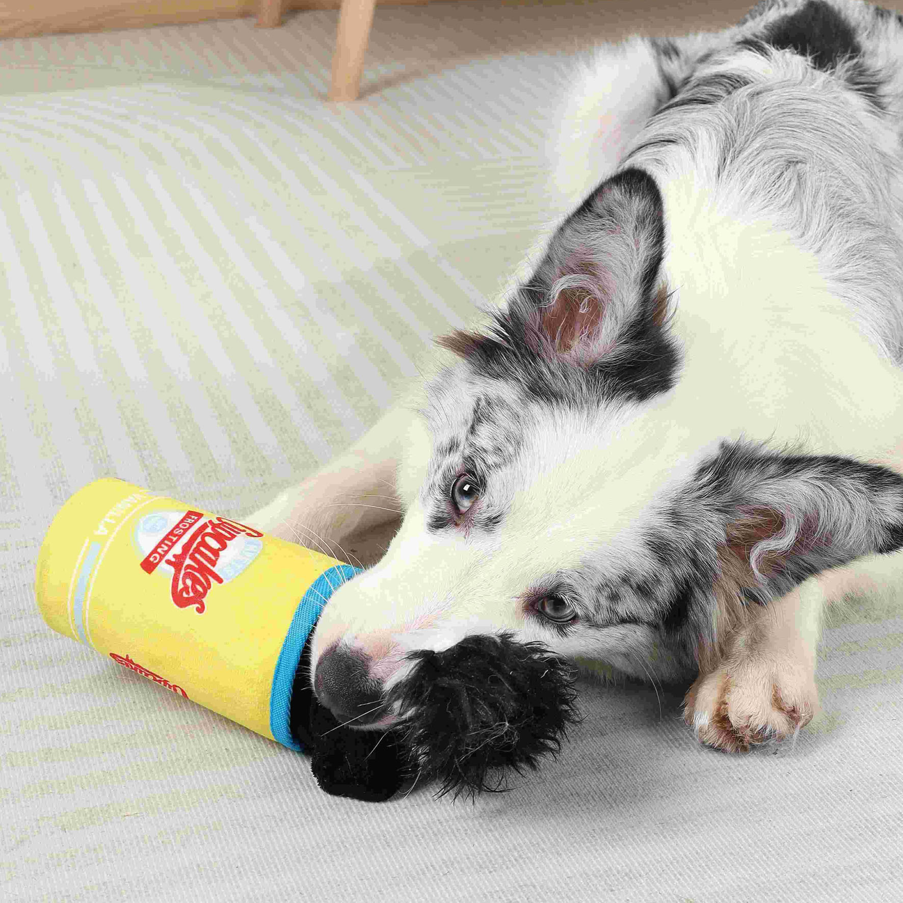 M-Pets Hundespielzeug Fran, Gelb & Blau, 10,5 x 7 x 22 cm