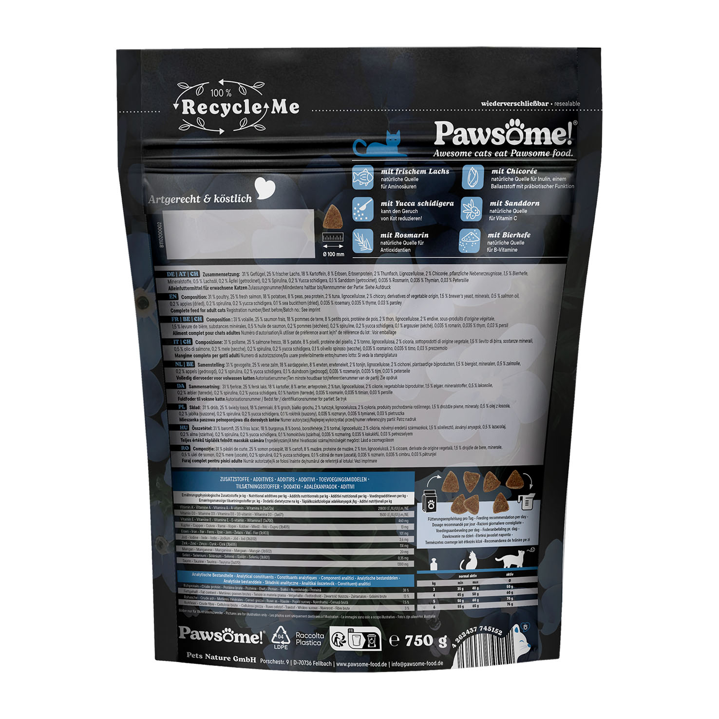 Pawsome! Fresh & Dry Adult Lachs 750g