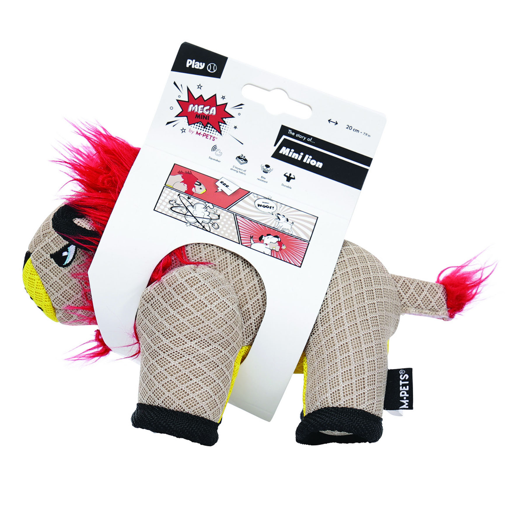 Jouet pour chien M-Pets MEGA avec couineur - Lion, 16 × 9 × 17 cm