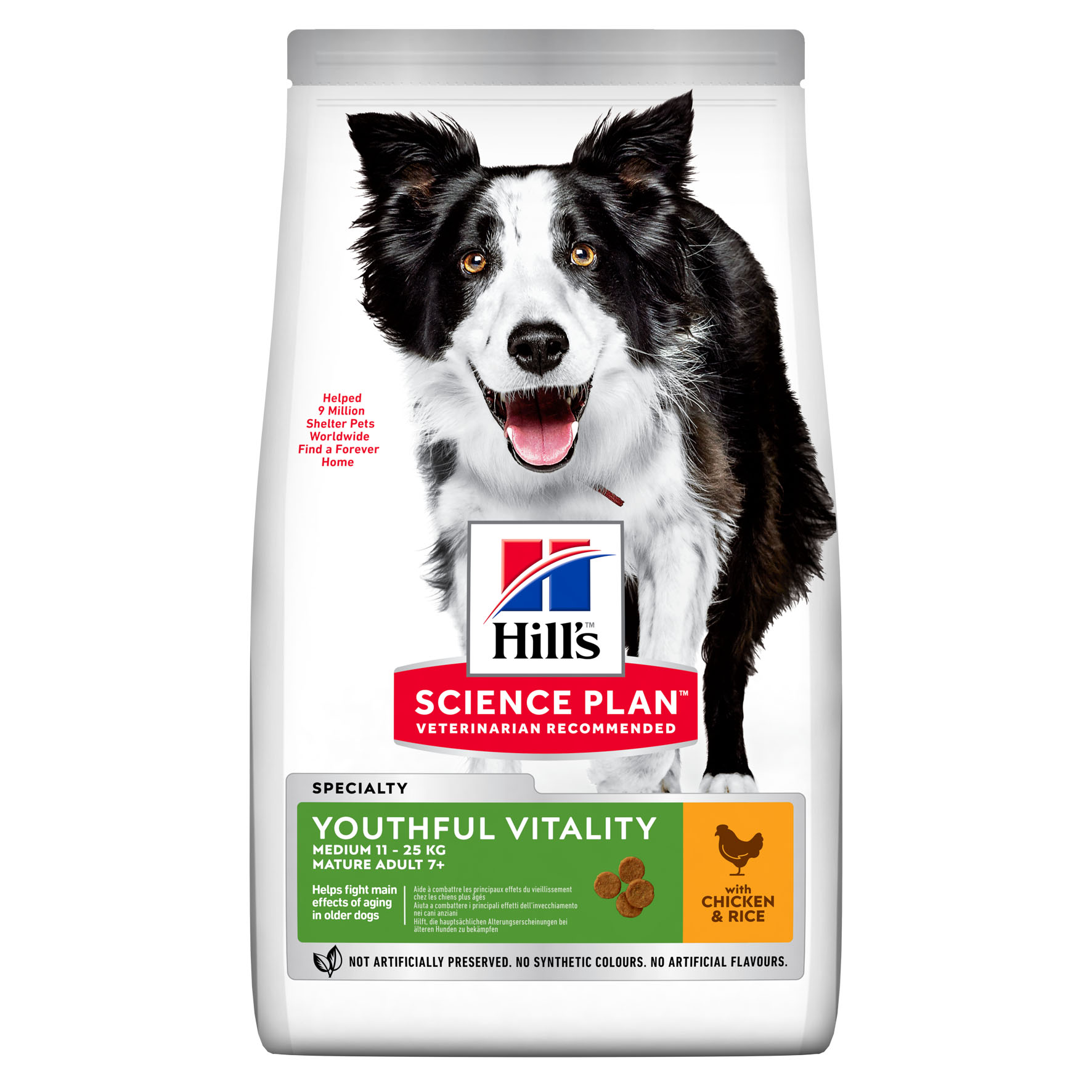 Hill’s Dog Senior Vitality 7+ für mittlere Rassen (11–25 kg) mit Huhn & Reis, 14 kg