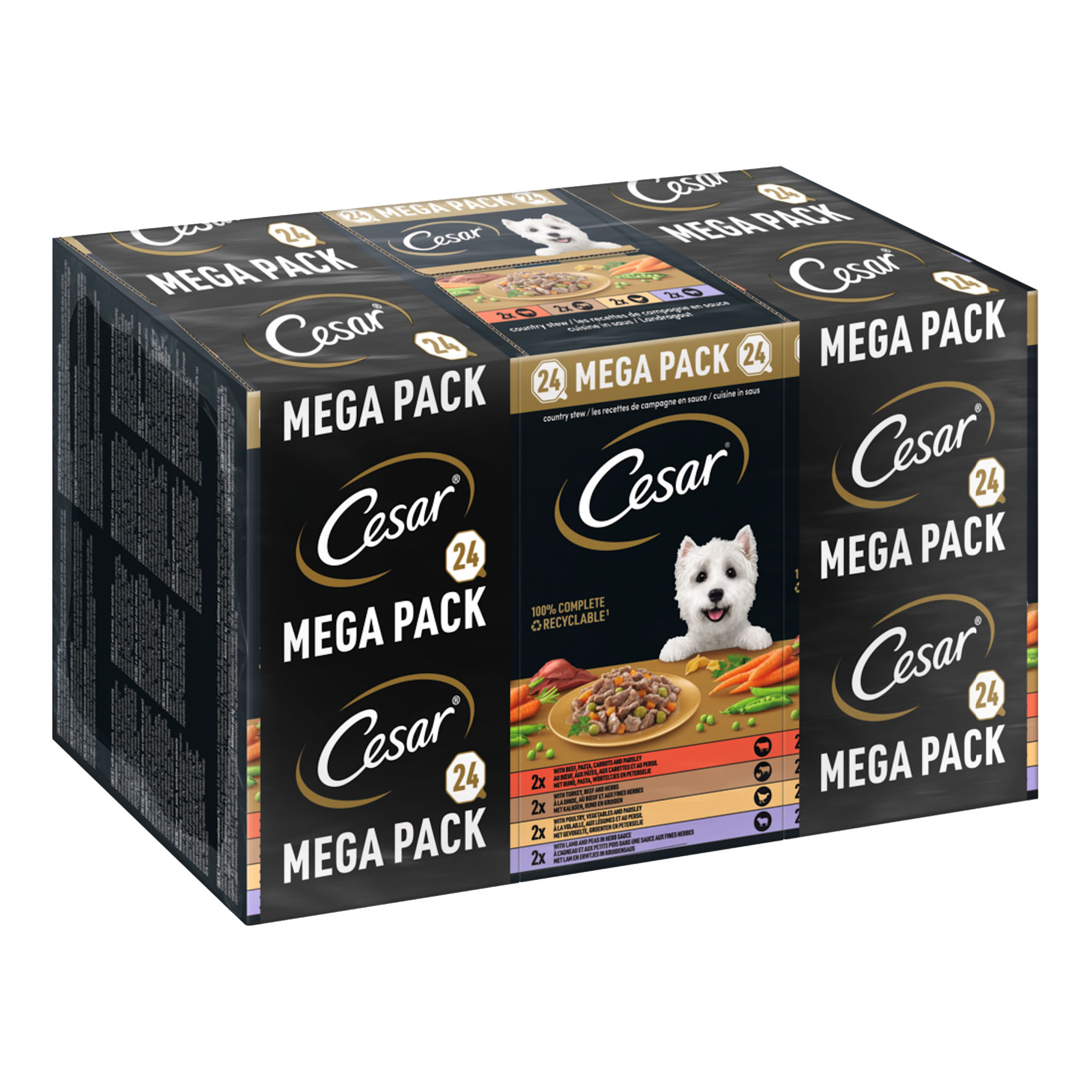 CESAR® Multipack Schale Landragout 4 Varietäten 24x150g