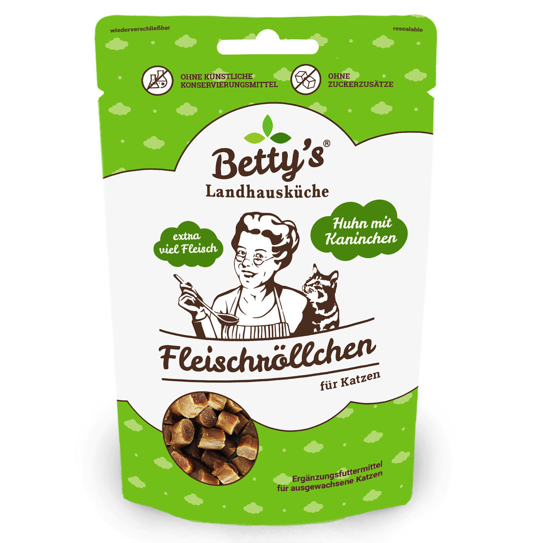 Betty’s Landhausküche Rouleaux de viande – Poulet & Lapin, friandise pour chat, 50 g