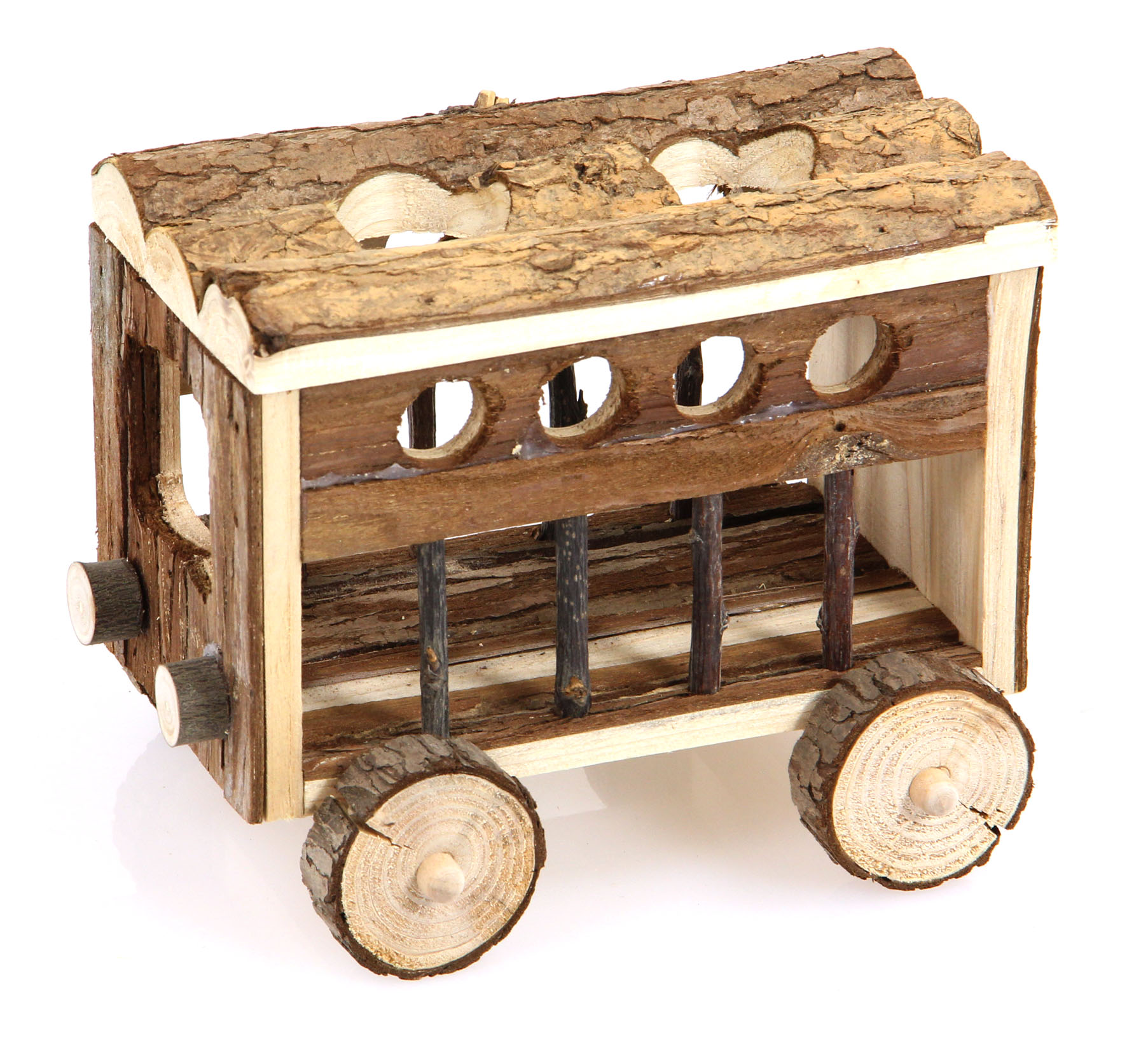 Copacabana Holzwagen mit Rädern 19x14.5x16cm