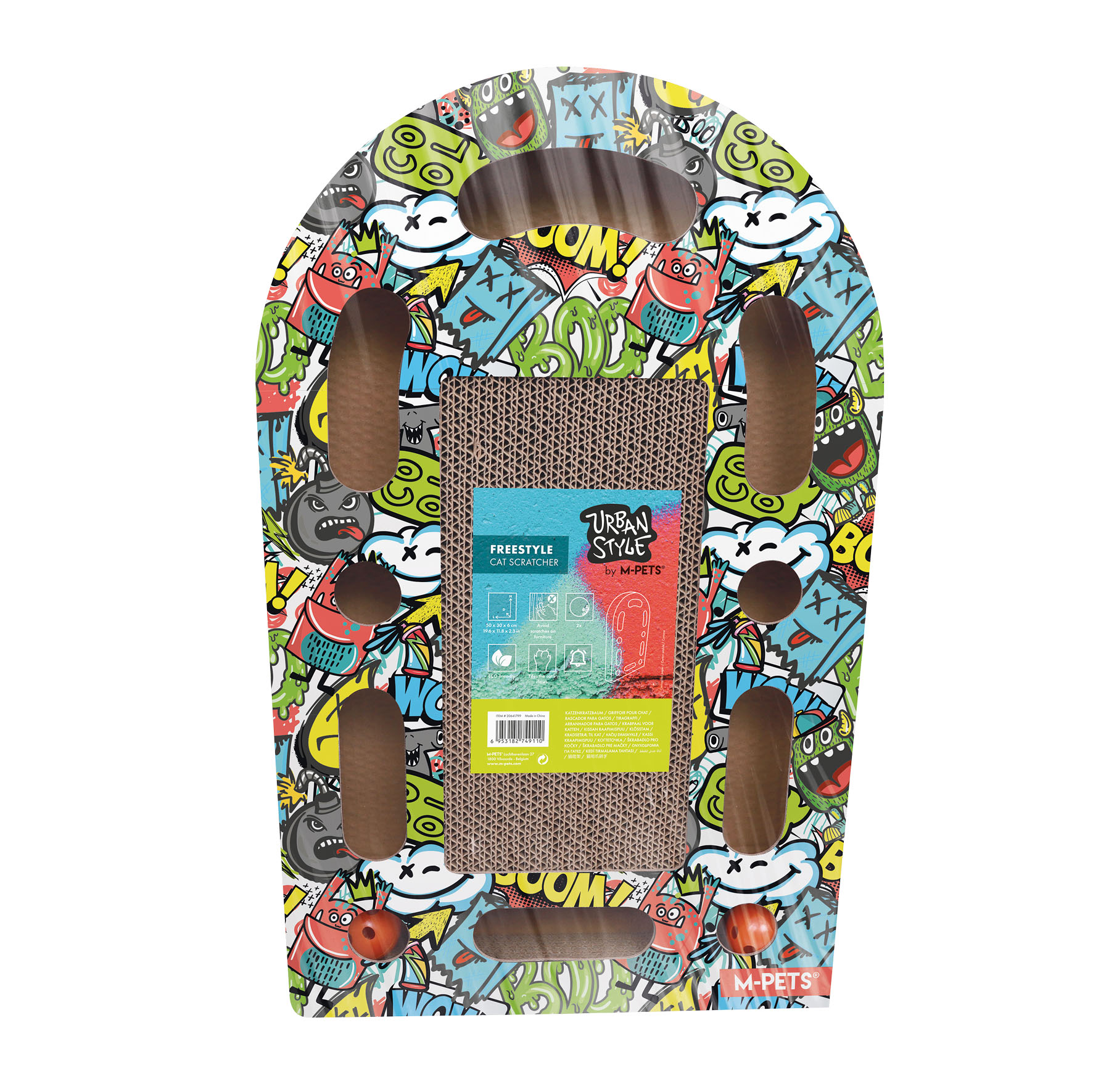 M-Pets Kratzbogen, multicolor, 50x30x6cm 