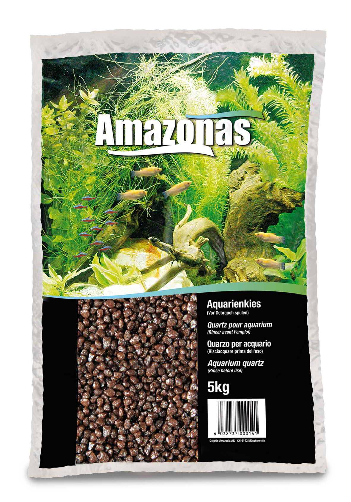 Amazonas gravier quartzique, 5kg, brun, 2-3mm
