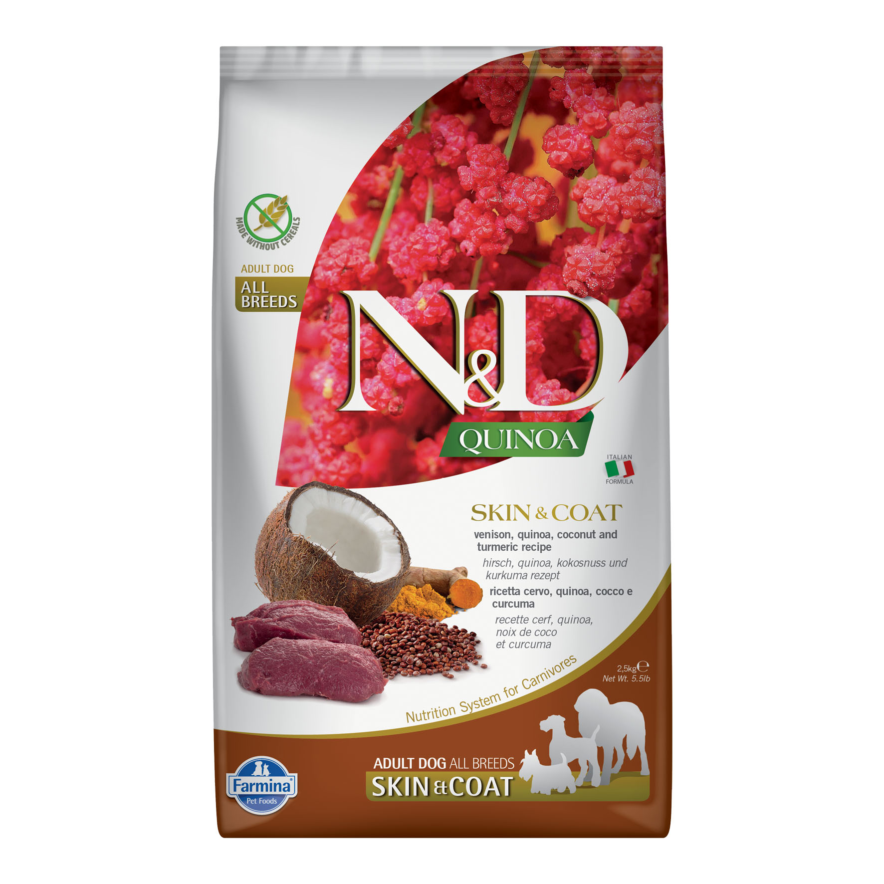 Foodwaste-Farmina N&D Quinoa Skin & Coat  Hirsch & Kokosnuss, 2.5kg