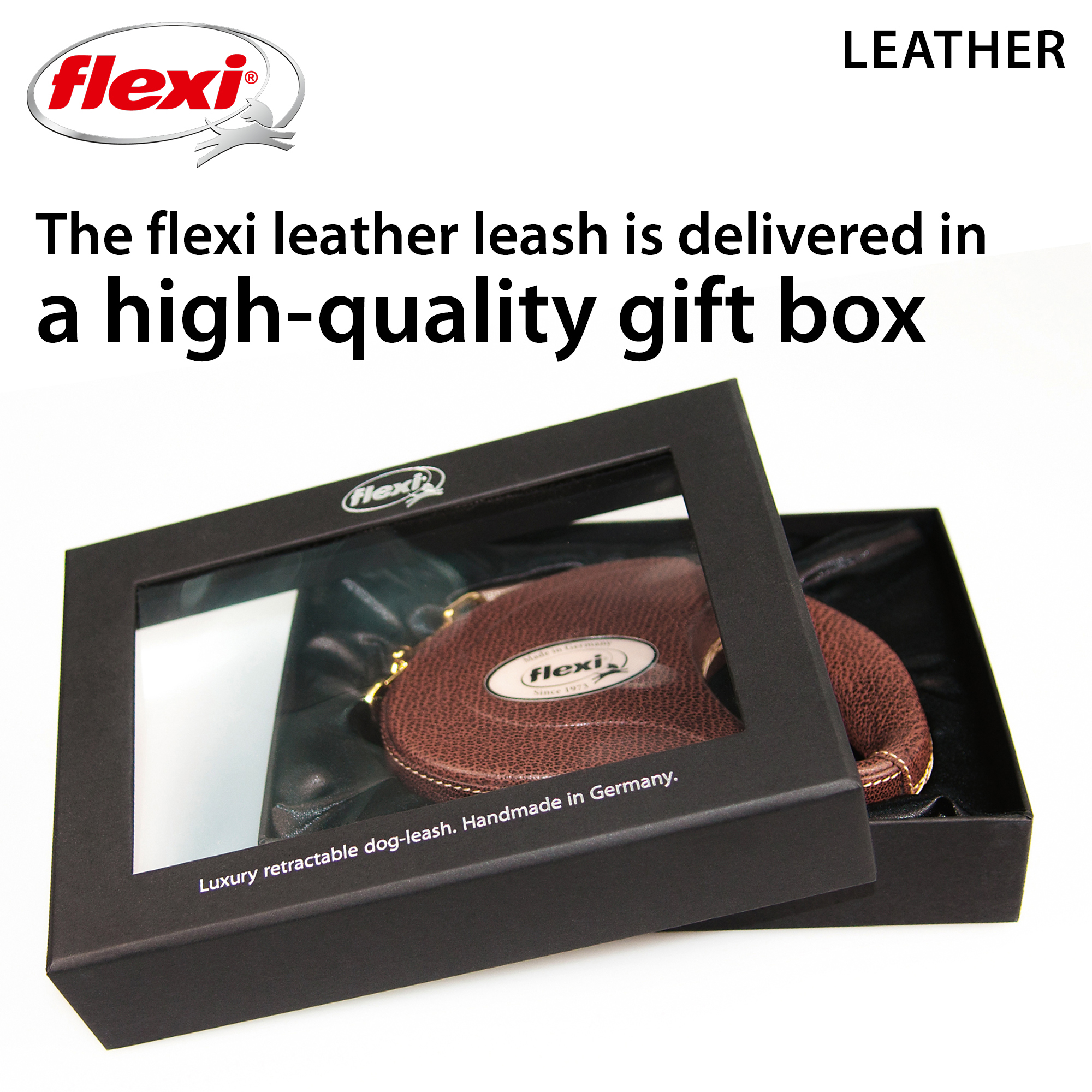 Flexi Leather Gurt-Rollleine, dunkelbraun, 5 m