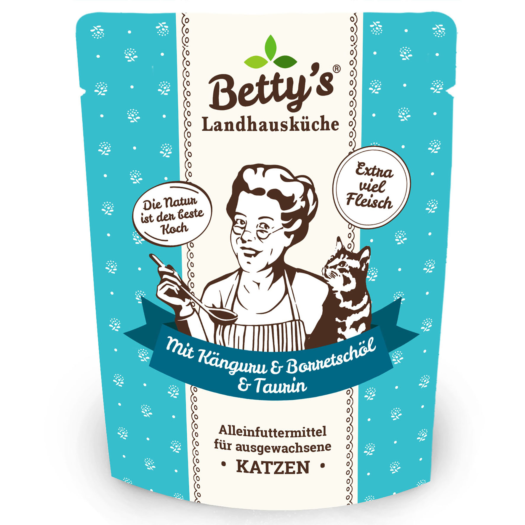 Betty´s Landhausküche Frischebeutel Katze mit Känguru & Borretschöl 250g
