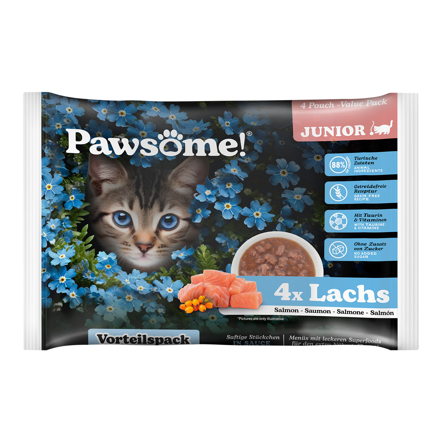 Pawsome Kitten Lachs 4x85g