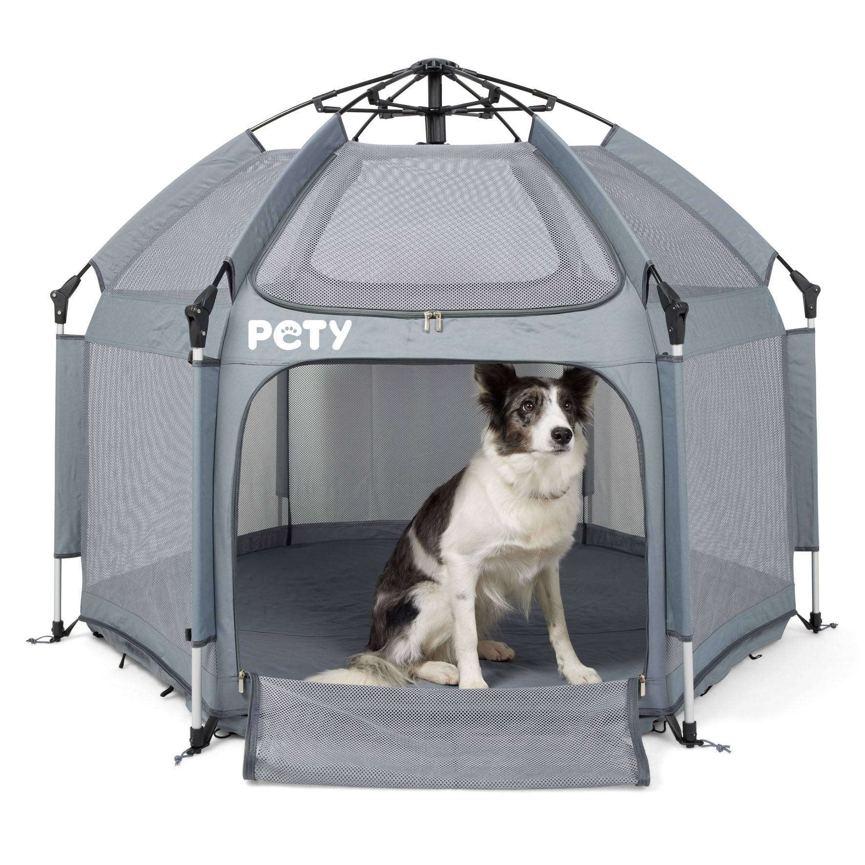 Set PETY parc pour chiens grand, avec tapis de sol et toit