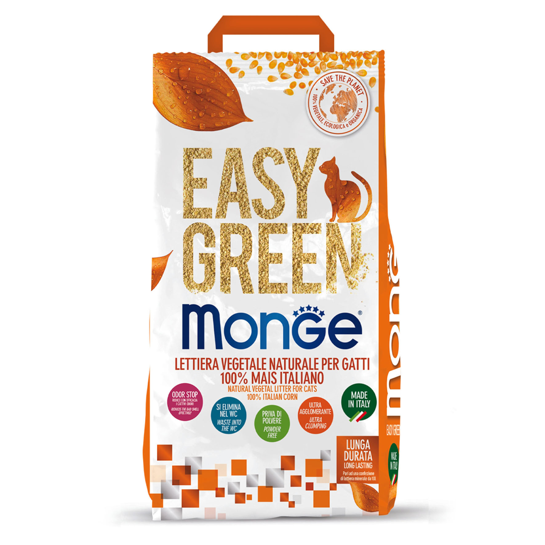 Monge EasyGreen Corn – pflanzliches Katzenstreu, 3.8kg