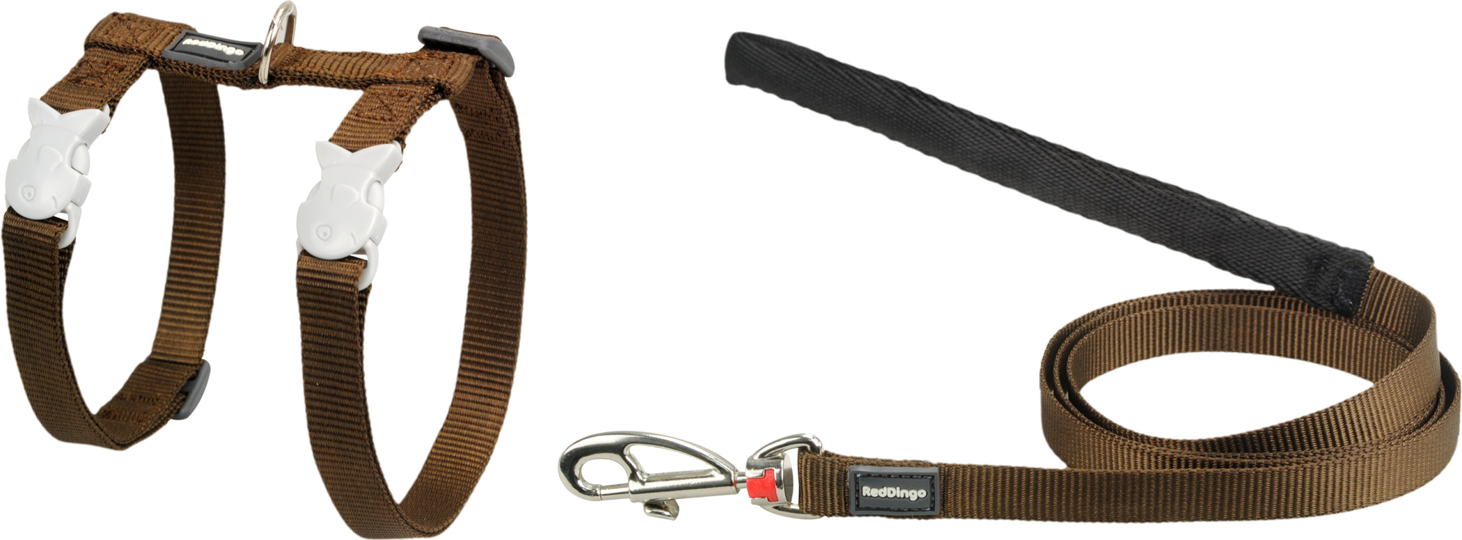 RedDingo Geschirr und Leine Classic Plain Braun - XS