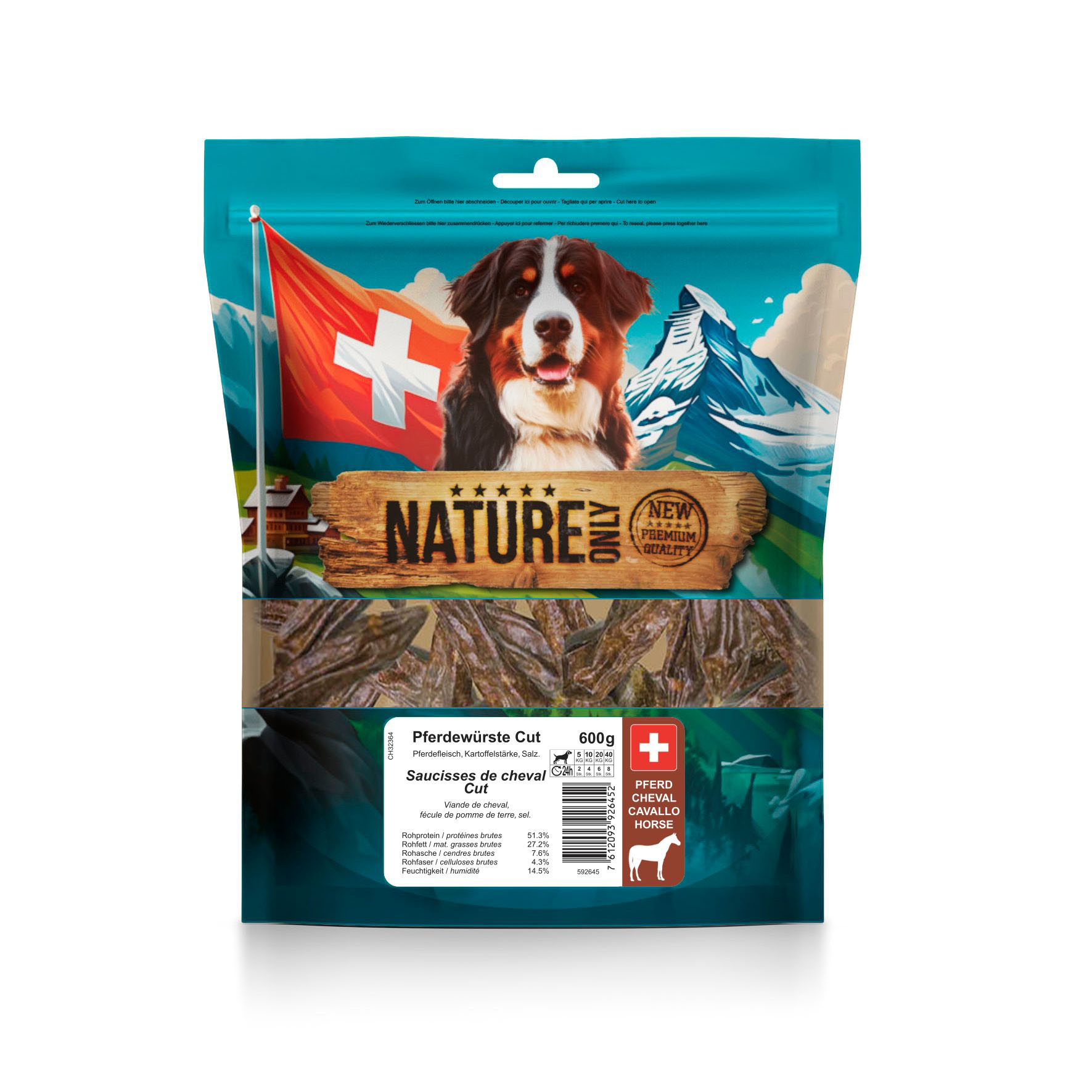 NatureOnly Pferdewürstli Cut, 600g