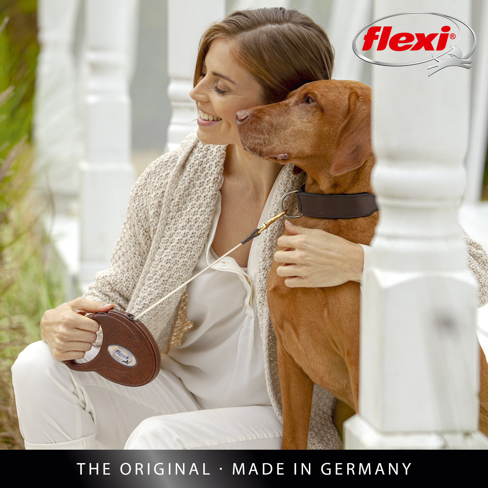 Flexi Leather Gurt-Rollleine, dunkelbraun, 5 m