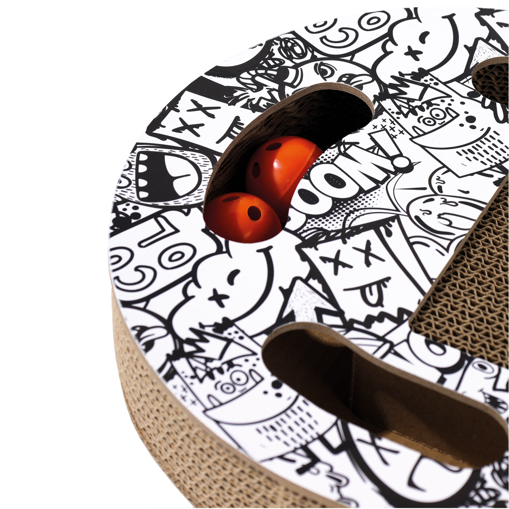 M-Pets Kratzbogen, schwarz & weiss, 50x30x6cm