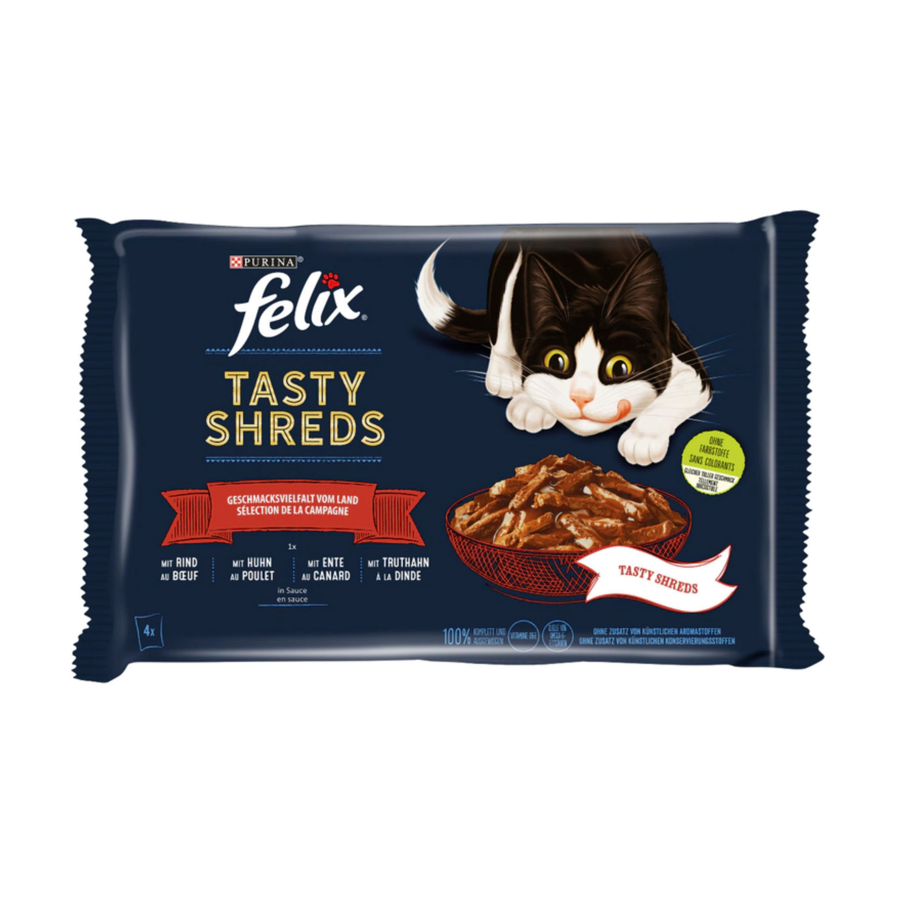 Felix Tasty Shreds Fleisch, 4x80g