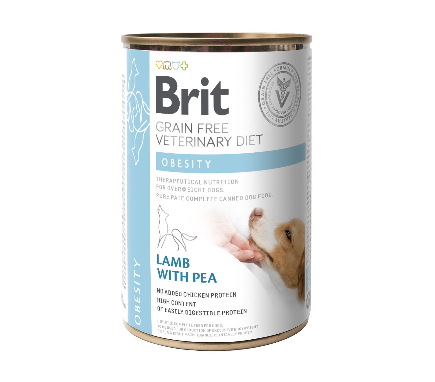 Brit Vet Diet Dog Obesity – Agnello e piselli, cibo umido per cani, 400 g