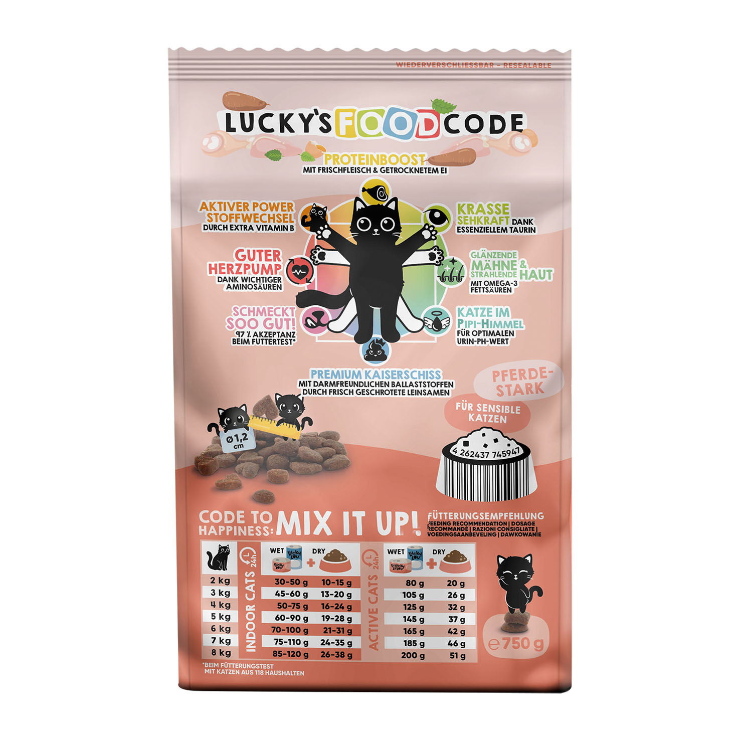 Lucky Lou Food Code Sensitive Adult bœuf & cheval 750g