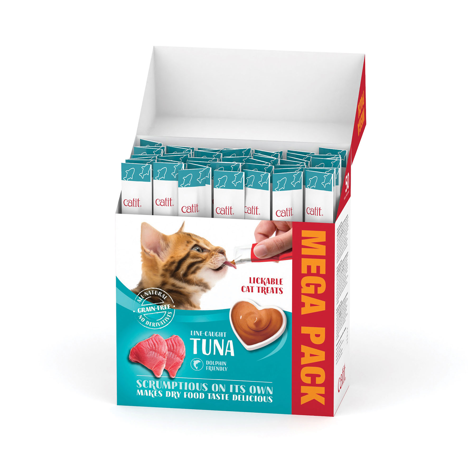 Catit Creamy - Thon MEGA PACK, friandise pour chat, 50 × 10 g