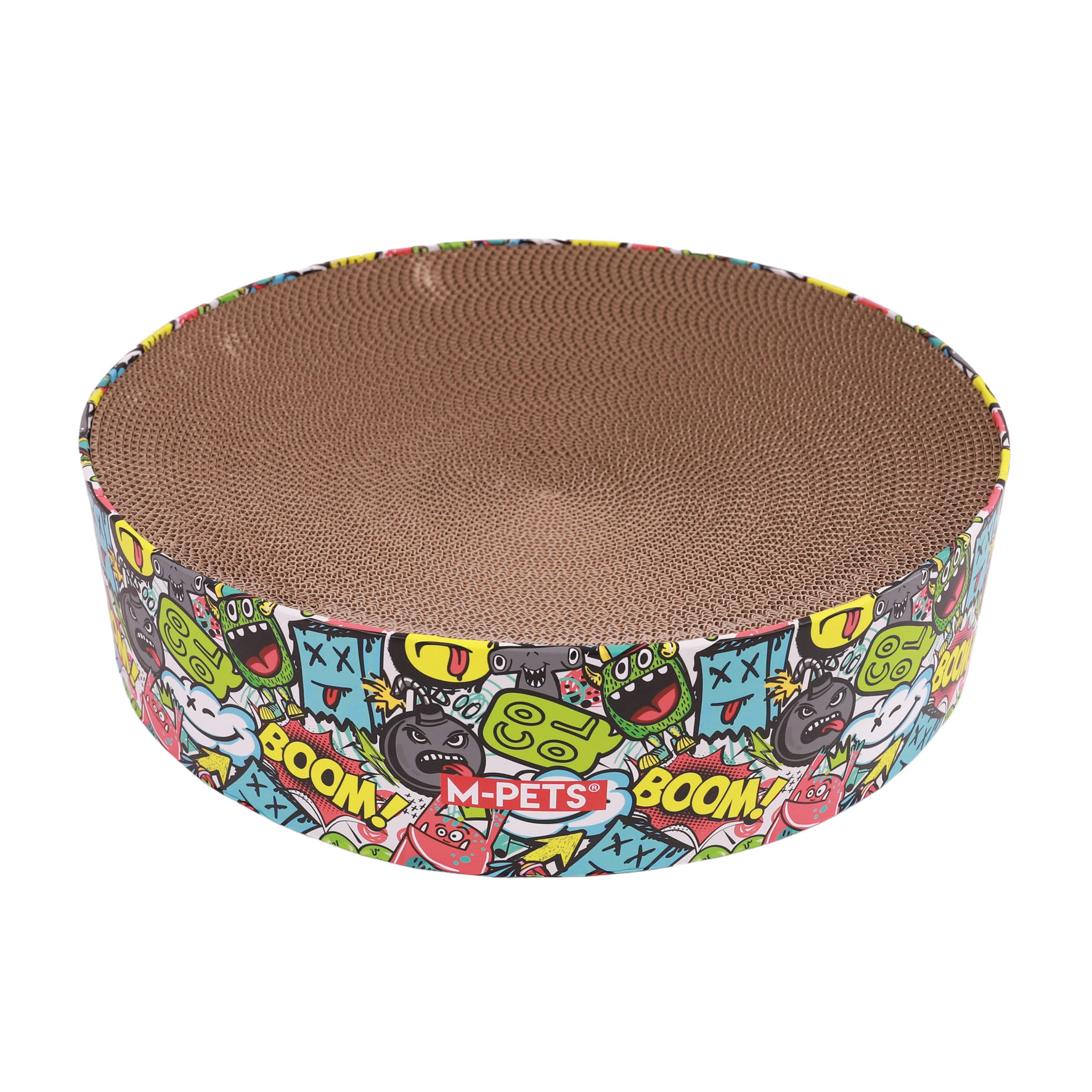 M-Pets Kratzkartonage, rund, bunt ø41cm /H10cm