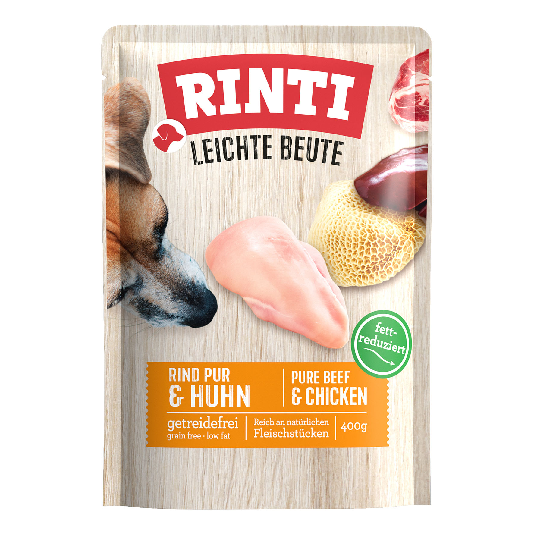 Rinti Leichte Beute Rind Pur + Huhn, Frischebeutel, 400g