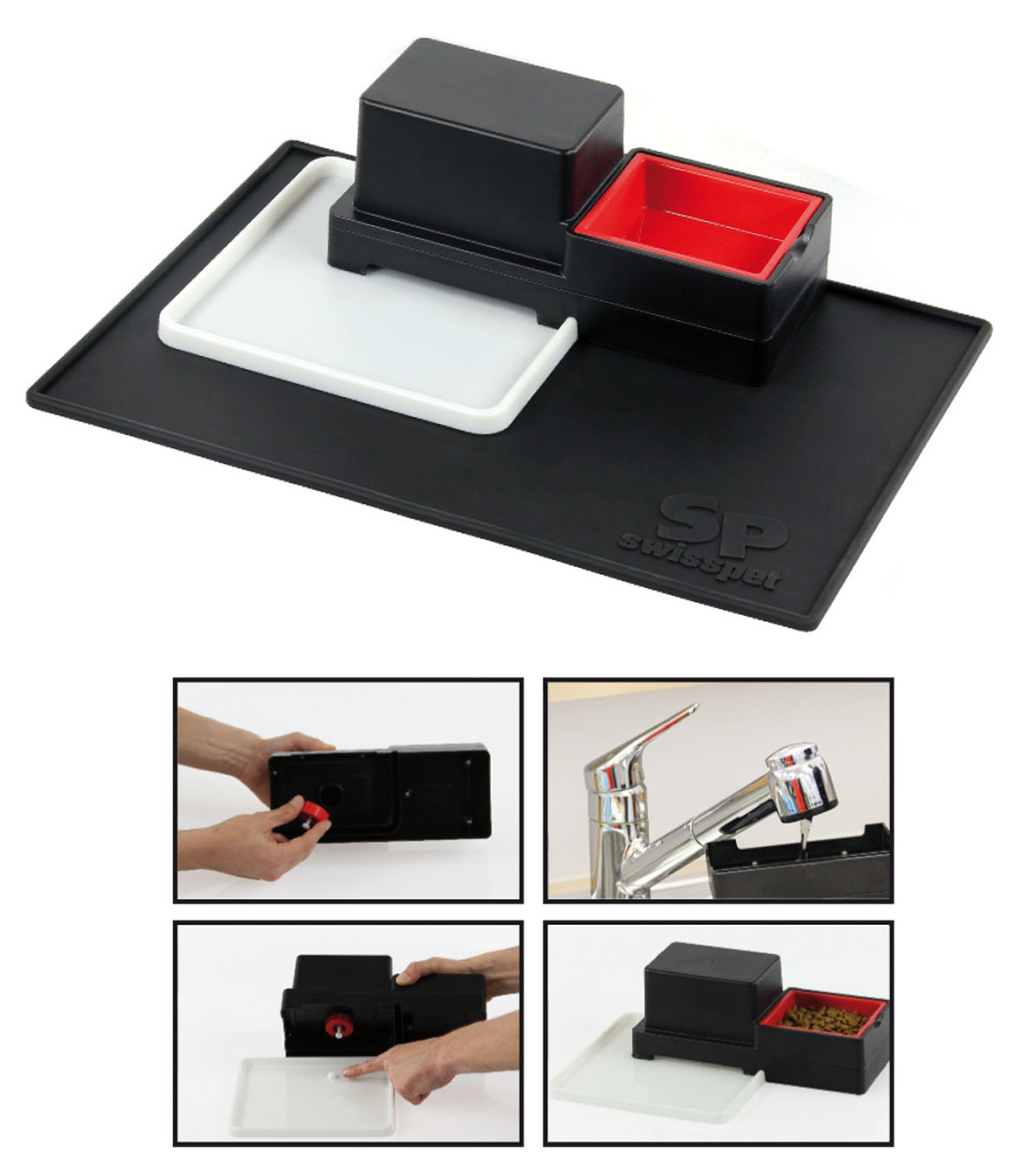 swisspet Cat Drink station avec écuelle fourrage