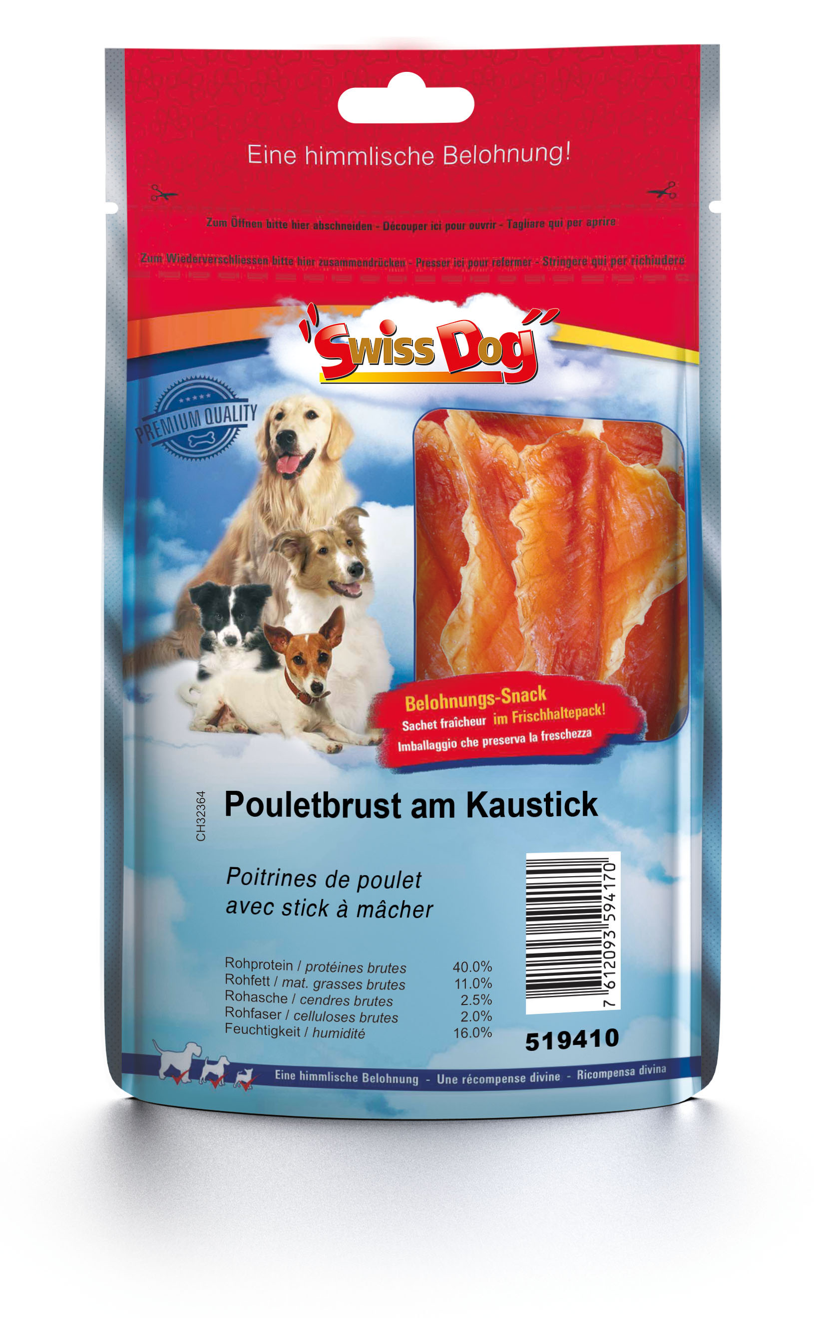 SwissDog poitrines de poulet au stick à mâcher