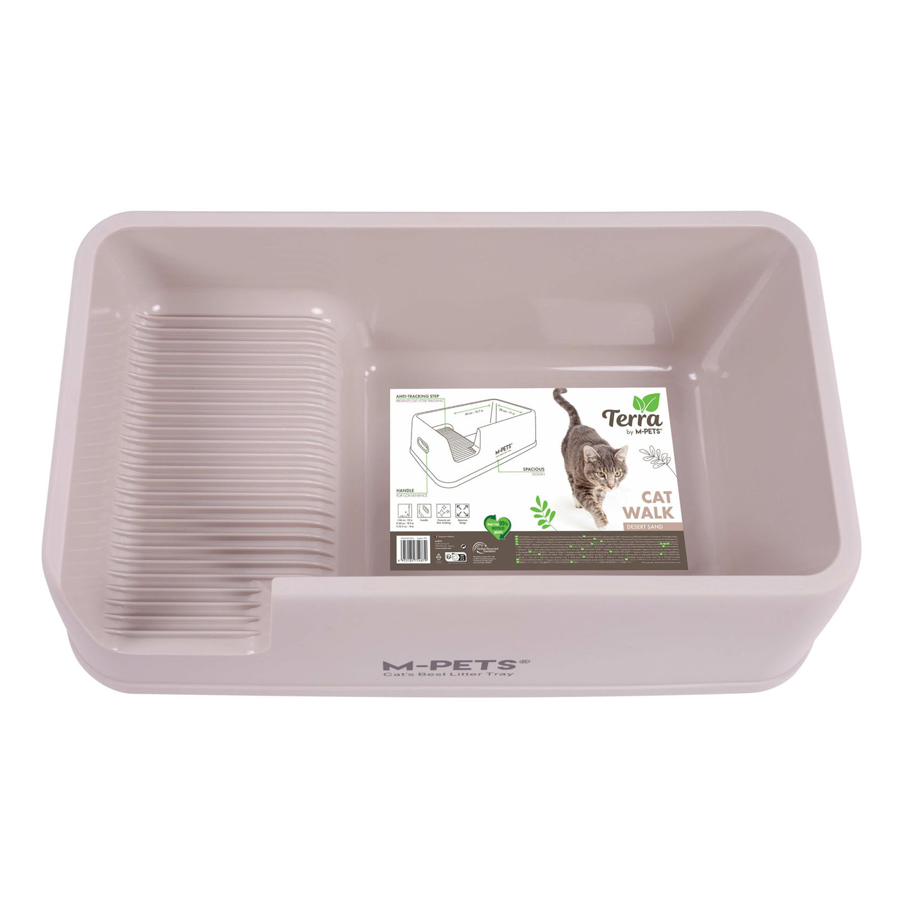 Bac à litière M-Pets, - Desert Sand, 10 L, 84 x 48 x 25,5 cm