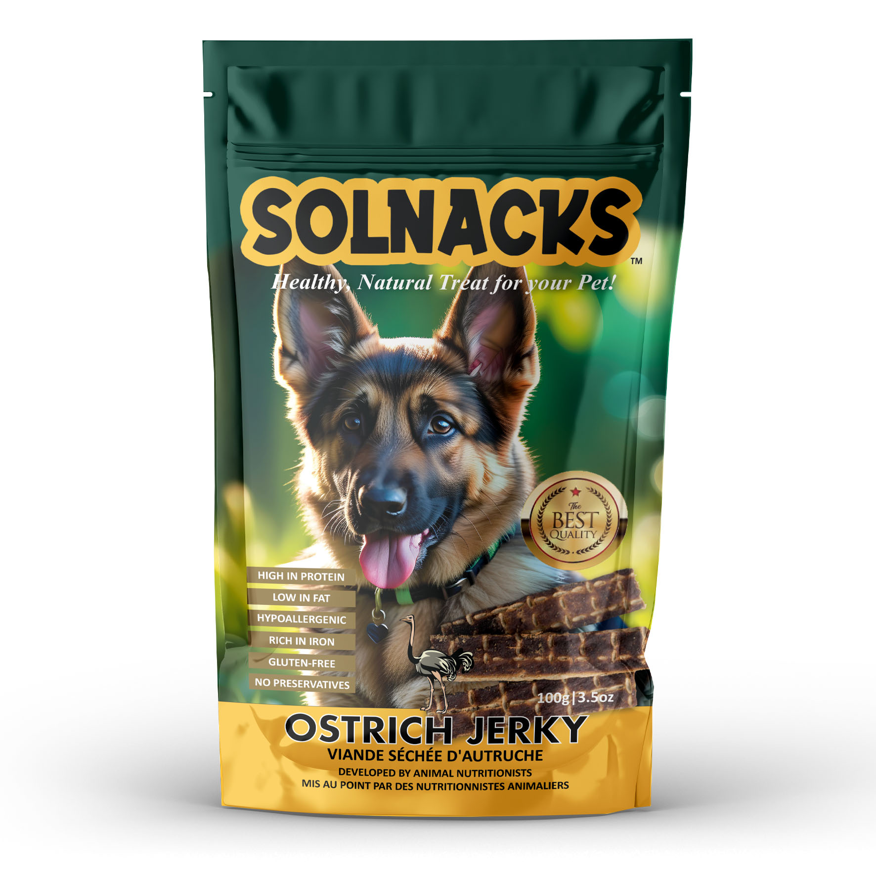 Solnacks Dog - Jerky d'autruche, 100 g