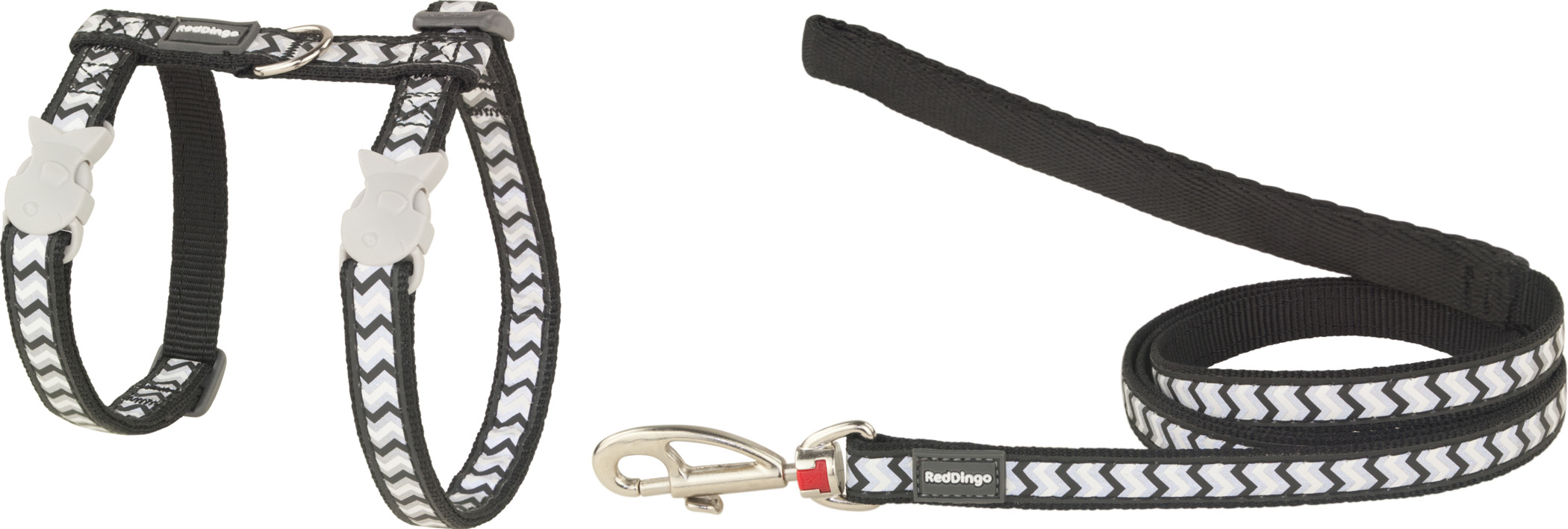 RedDingo Geschirr und Leine Reflective Ziggy Schwarz - XS