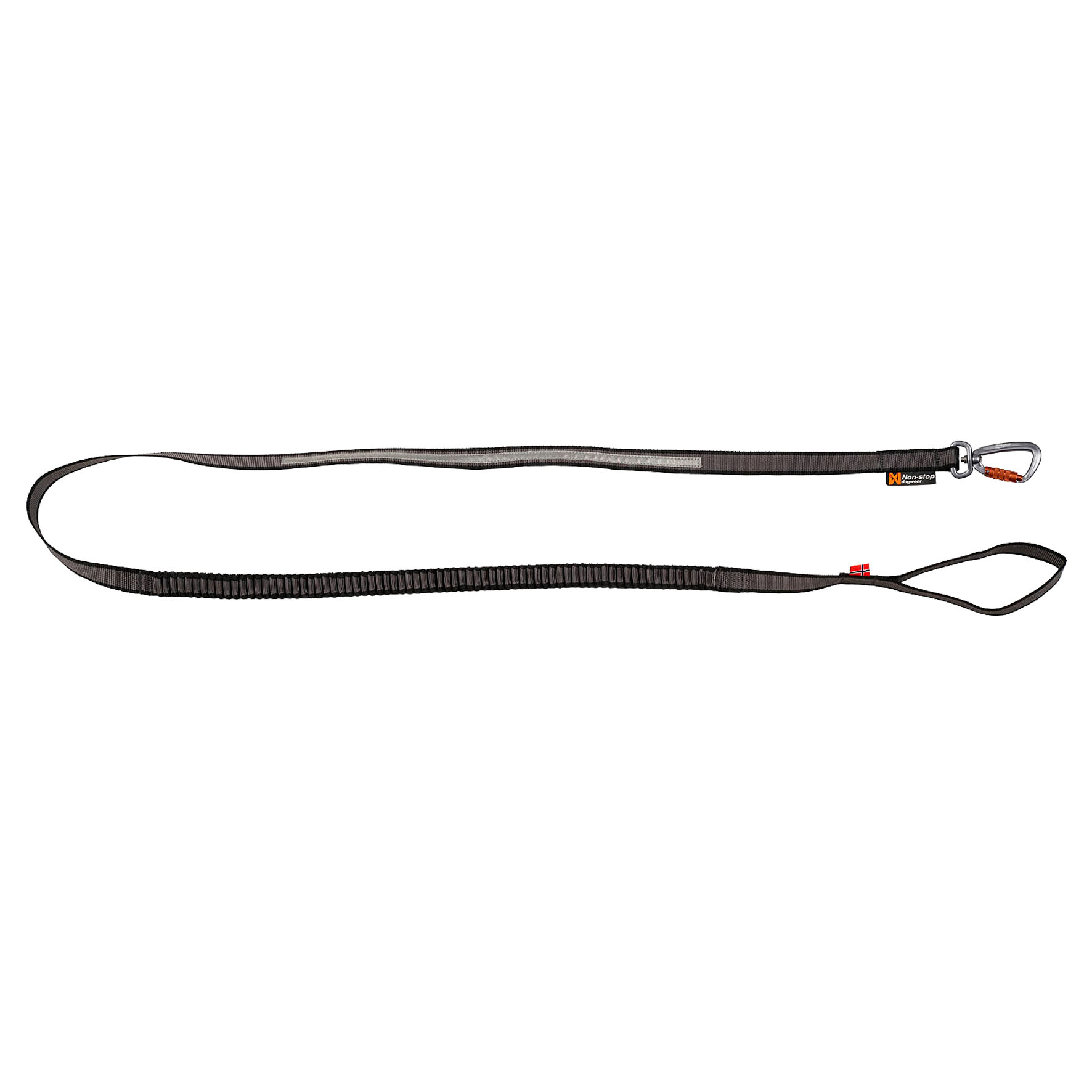 Non-stop Touring Bungee - laisse noire/grise, 23mm/120cm 