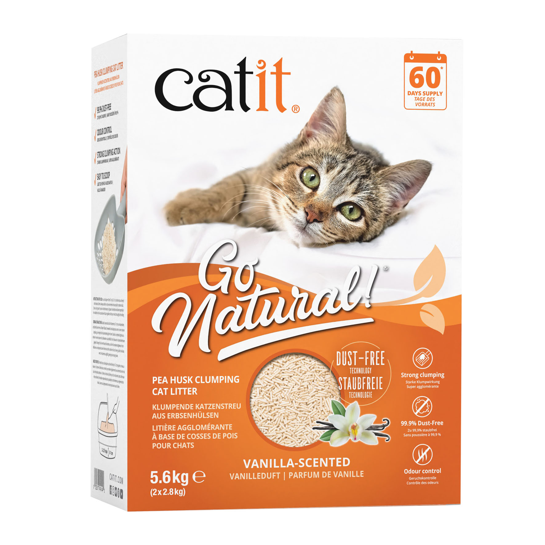 Litière pour chat Catit Go Natural - Pois & Vanille, 5,6 kg