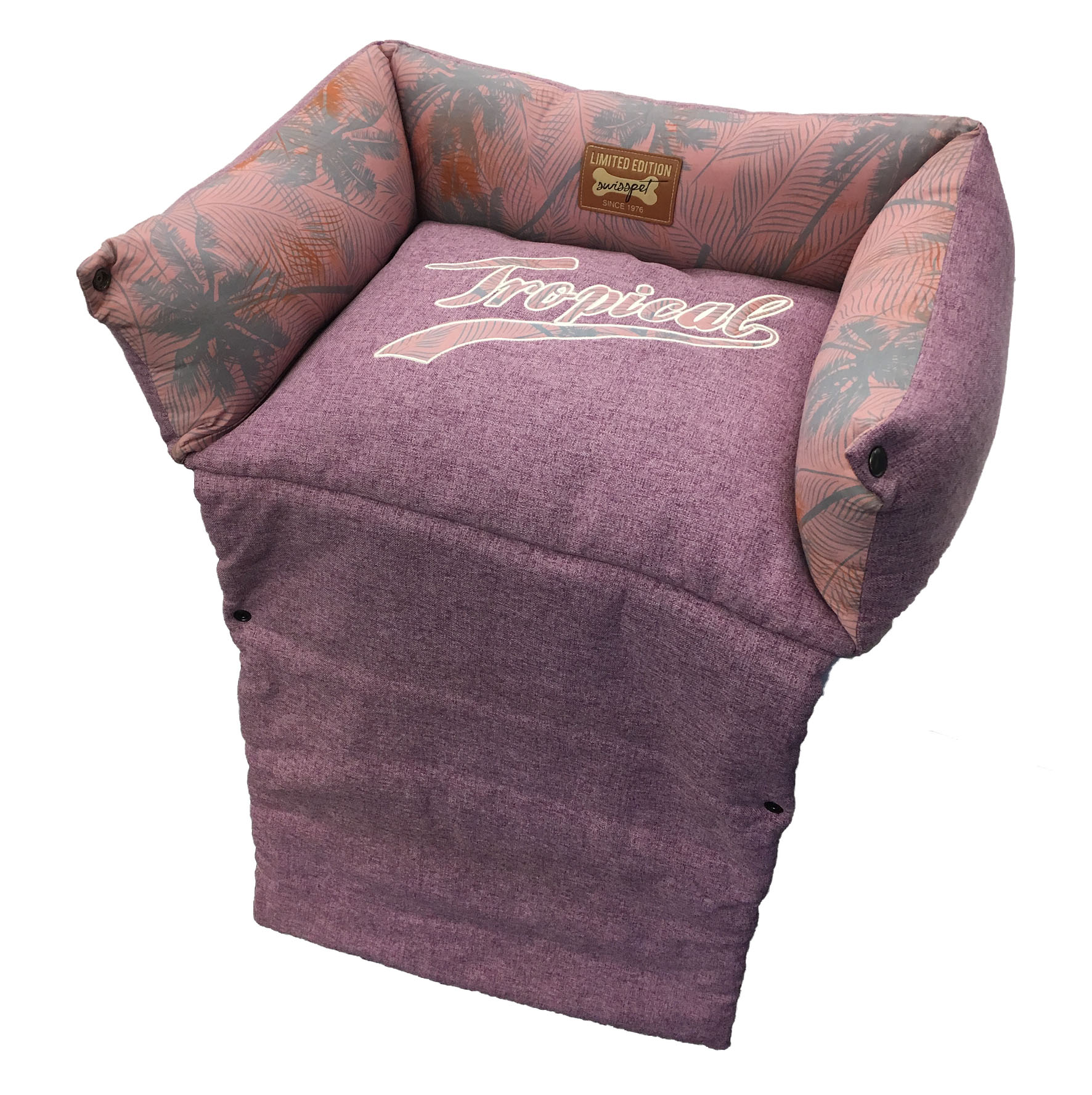 swisspet Hunde- & Katzenbett Tropical S, lila, 50x40x15cm