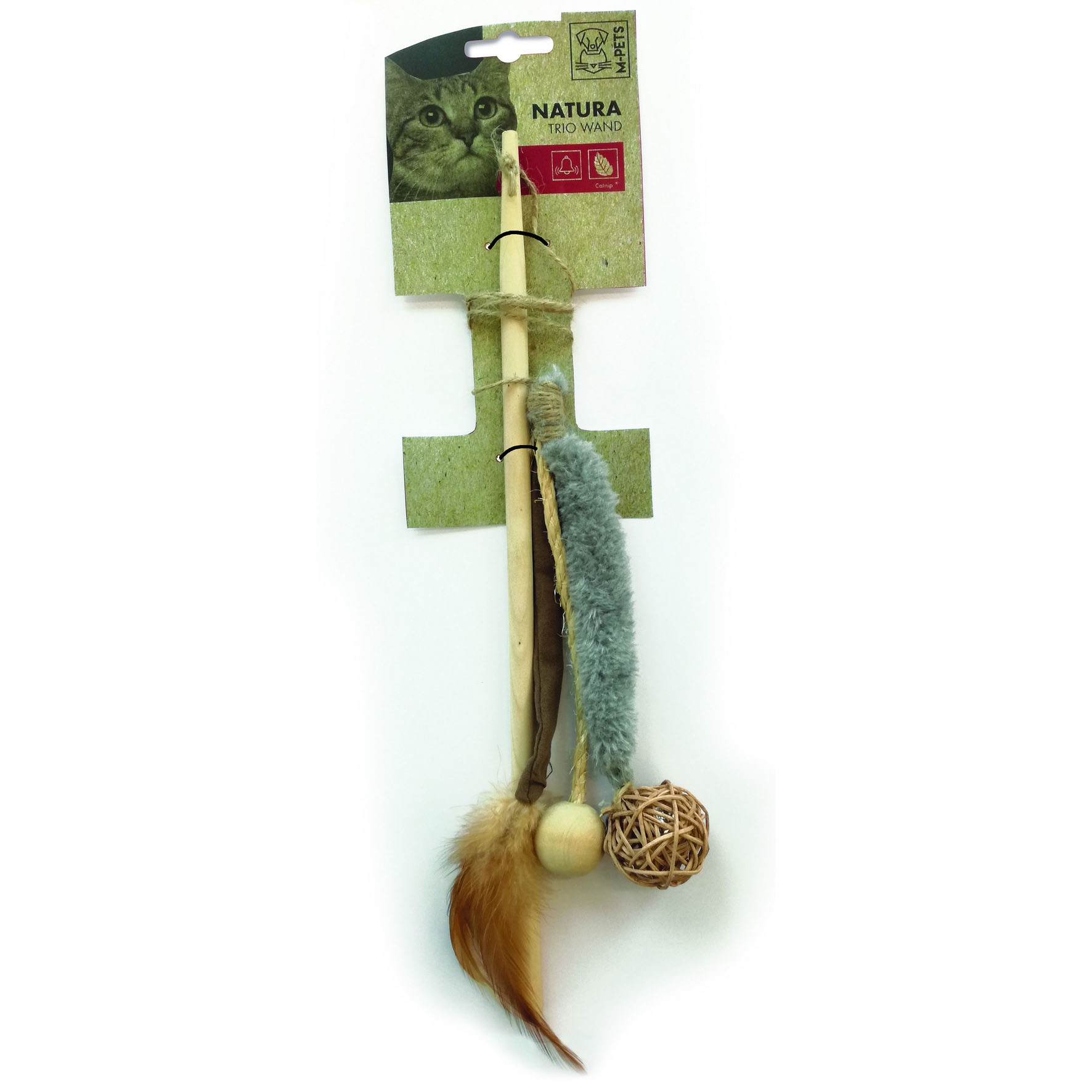 Cane à jouer en bois M-Pets Natura pour chat, 35 cm