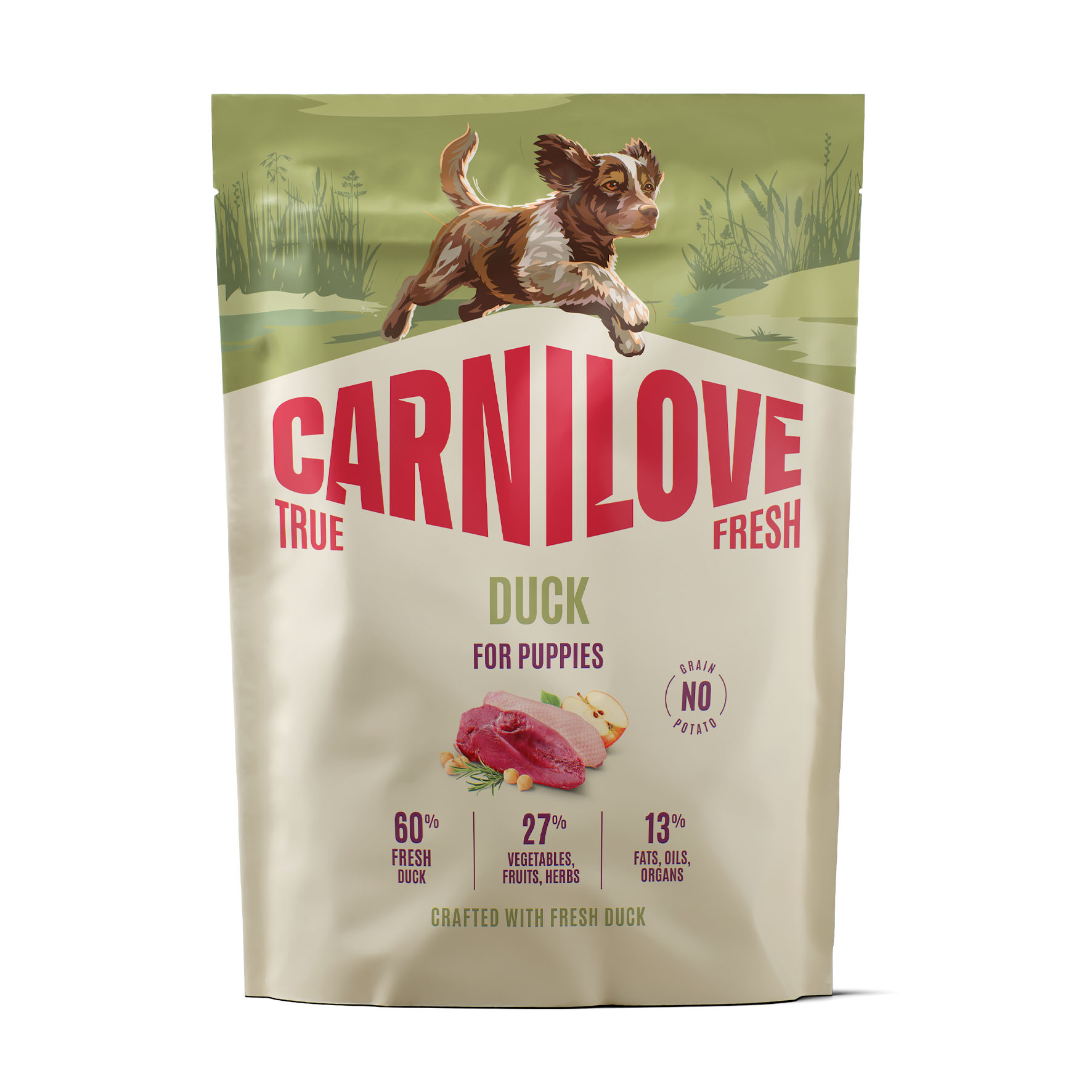 Carnilove Dog True Fresh Junior - Ente, Trockenfutter für Junghunde, 1.5kg