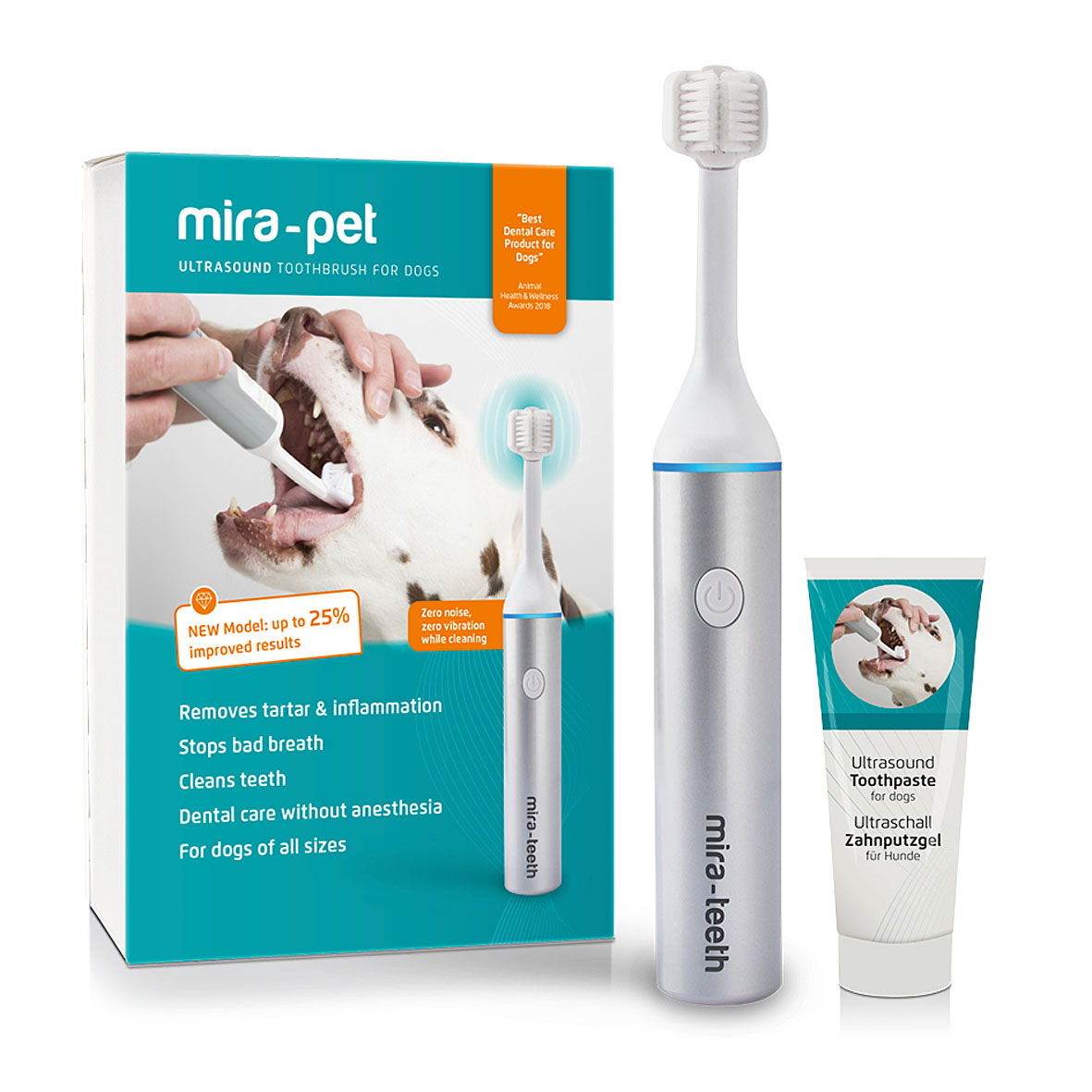 Mira-pet Ultraschallzahnbürste Cleany Teeth Starterkit