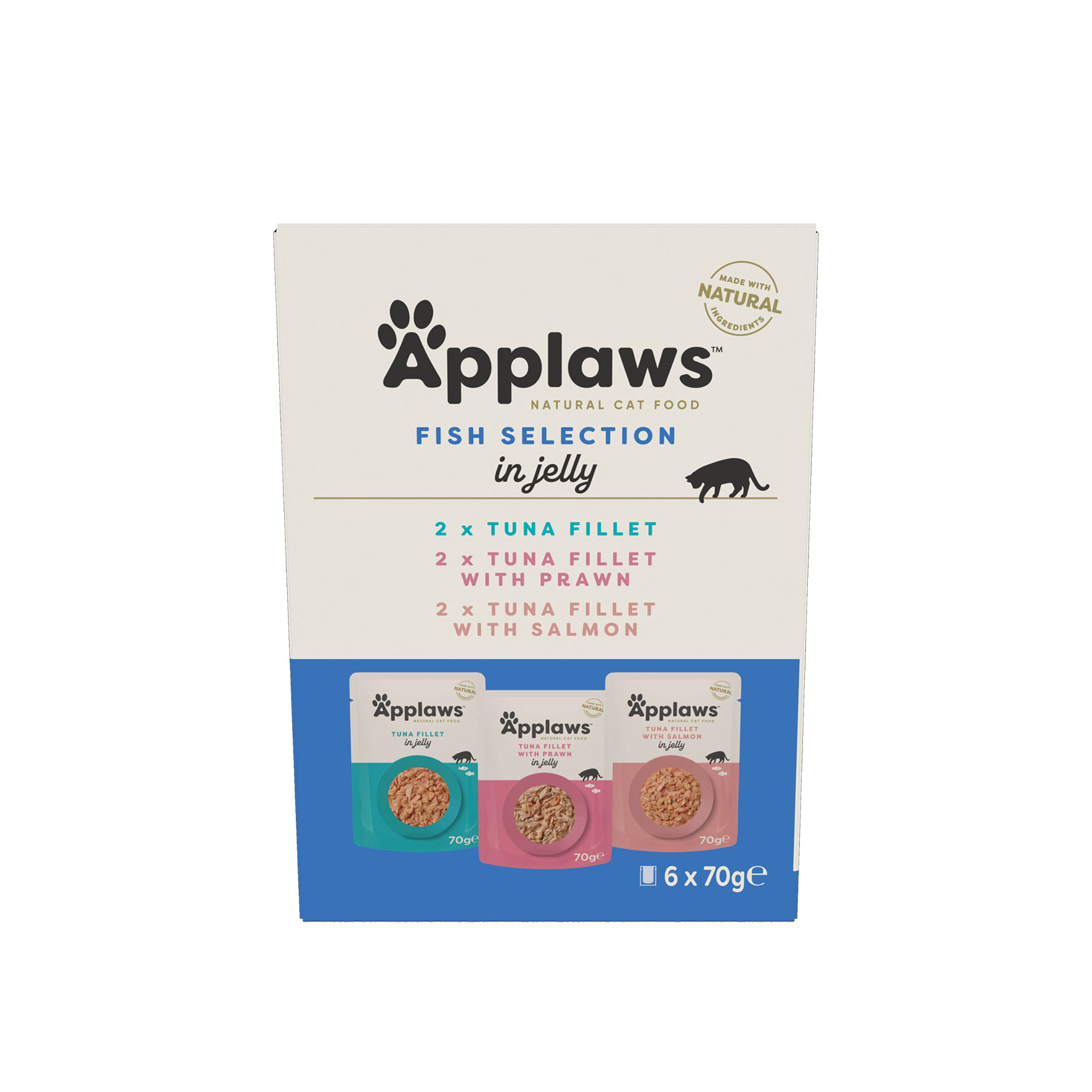 Applaws Multipack avec sélection de poissons en gelée, 6x70g