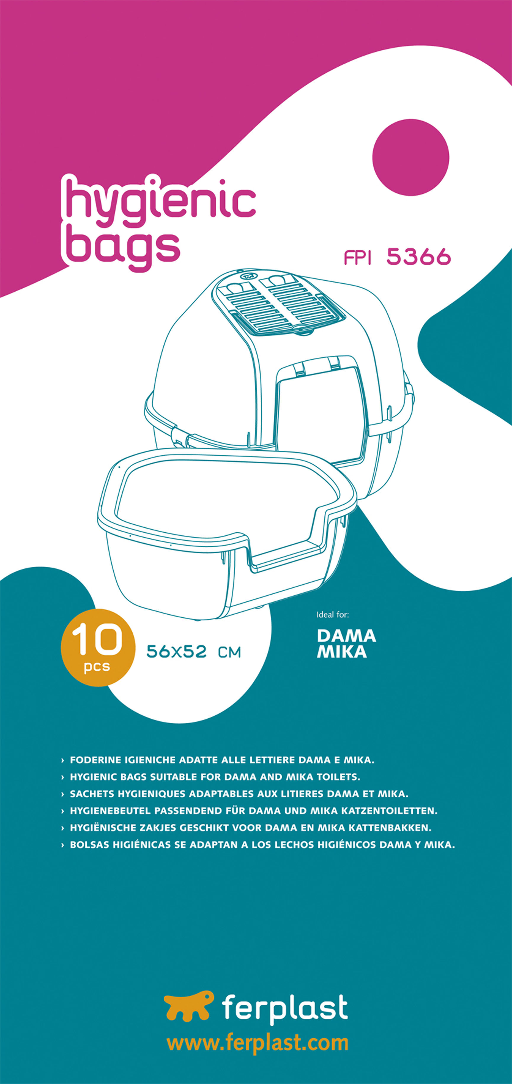 Ferplast Polybeutel FPI 5366, 56x52cm, 10 Stk.