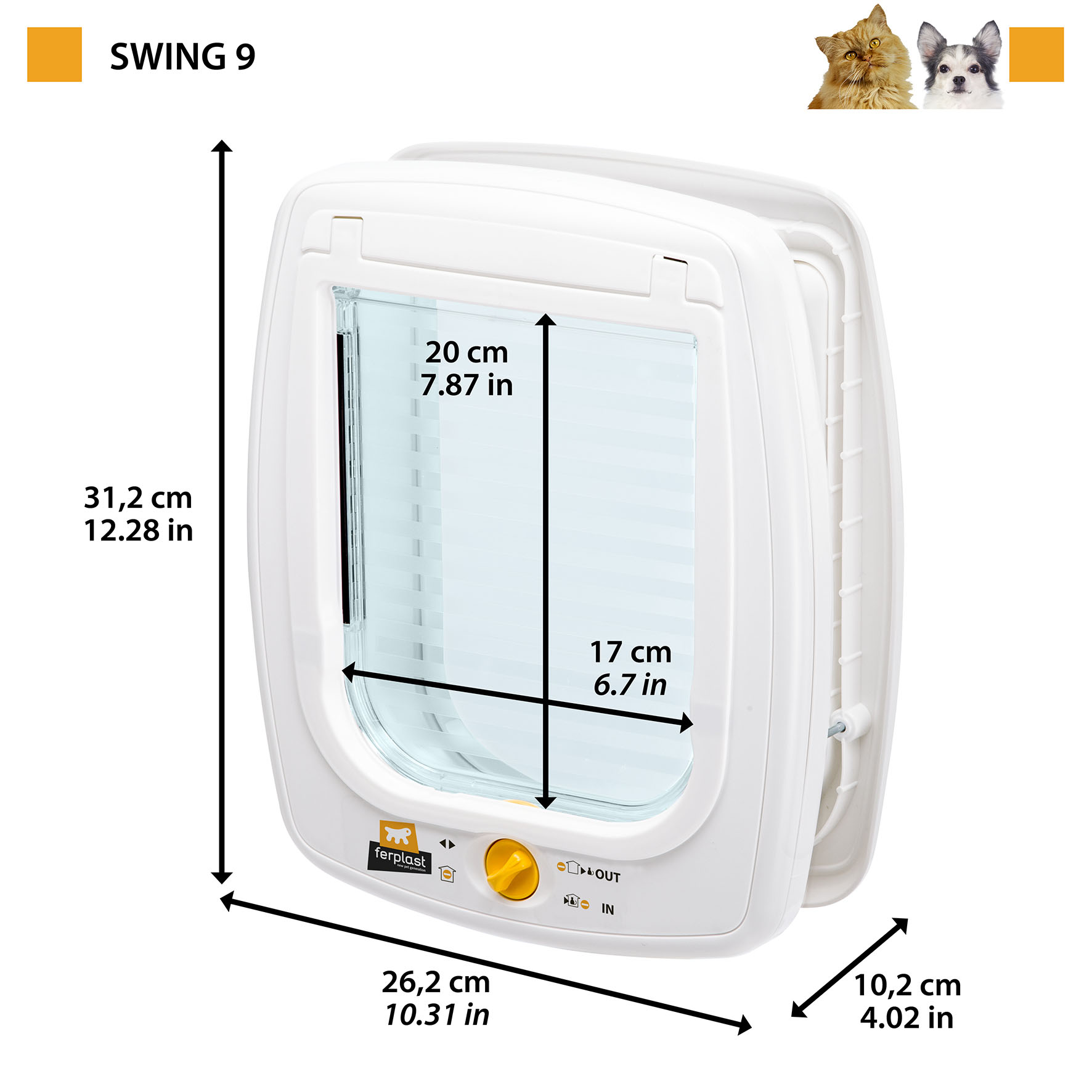 Ferplast Katzentüre Swing 9 4-Weg, weiss Ferplast Katzentüre Swing 9 4-Weg, weiss