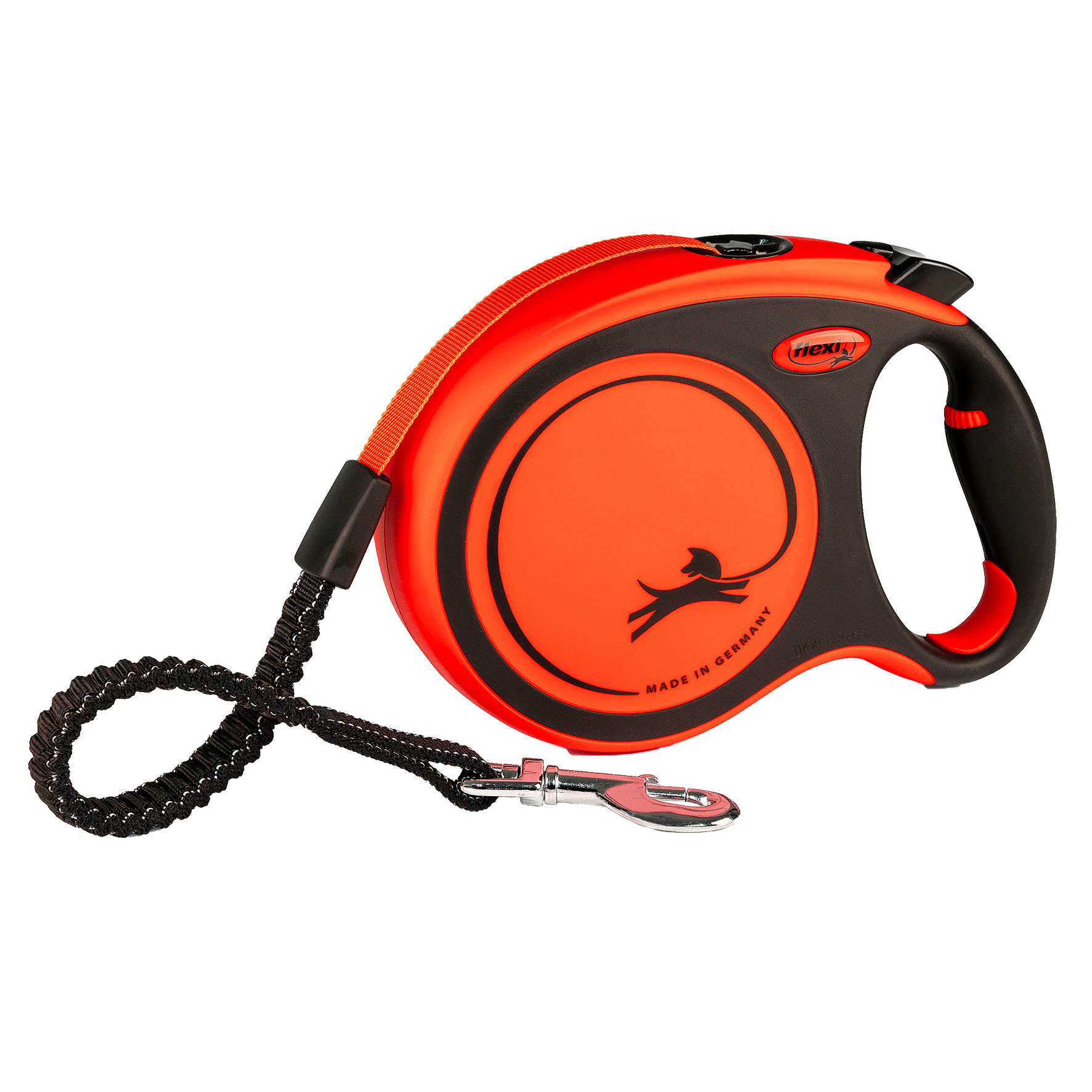 Flexi Xtreme, laisse enrouleur avec sangle L/8m orange-noir