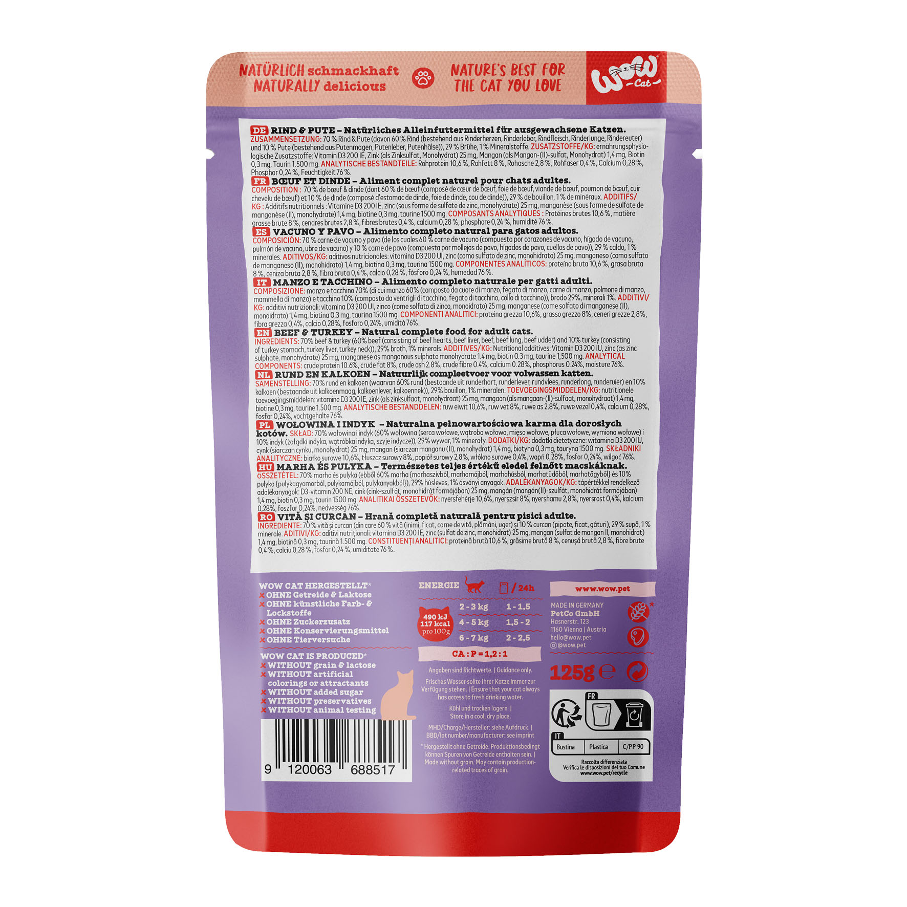 WOW Adult Rind & Truthahn, 125g