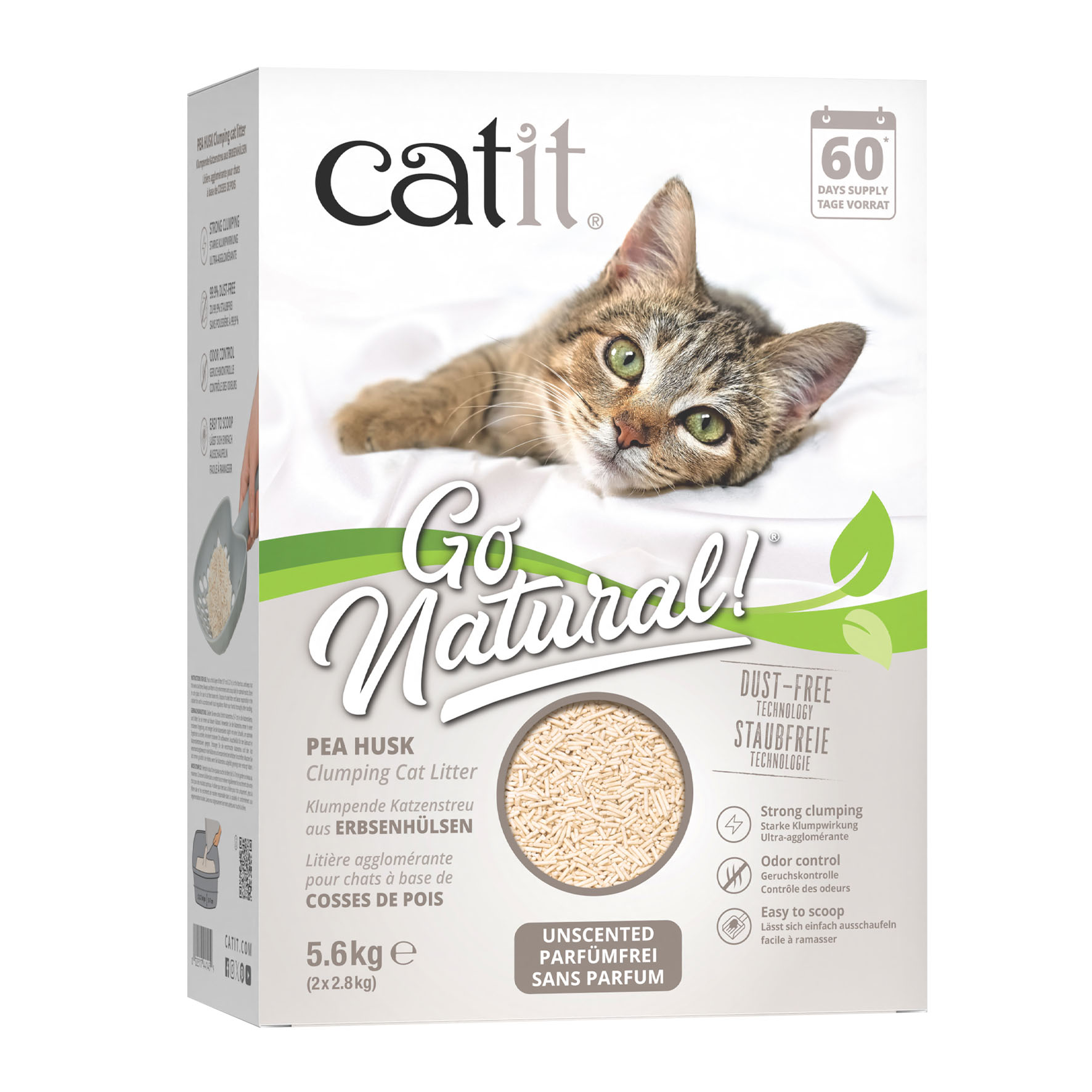 Catit Go Natural Katzenstreu - Erbse, neutral, 5.6kg
