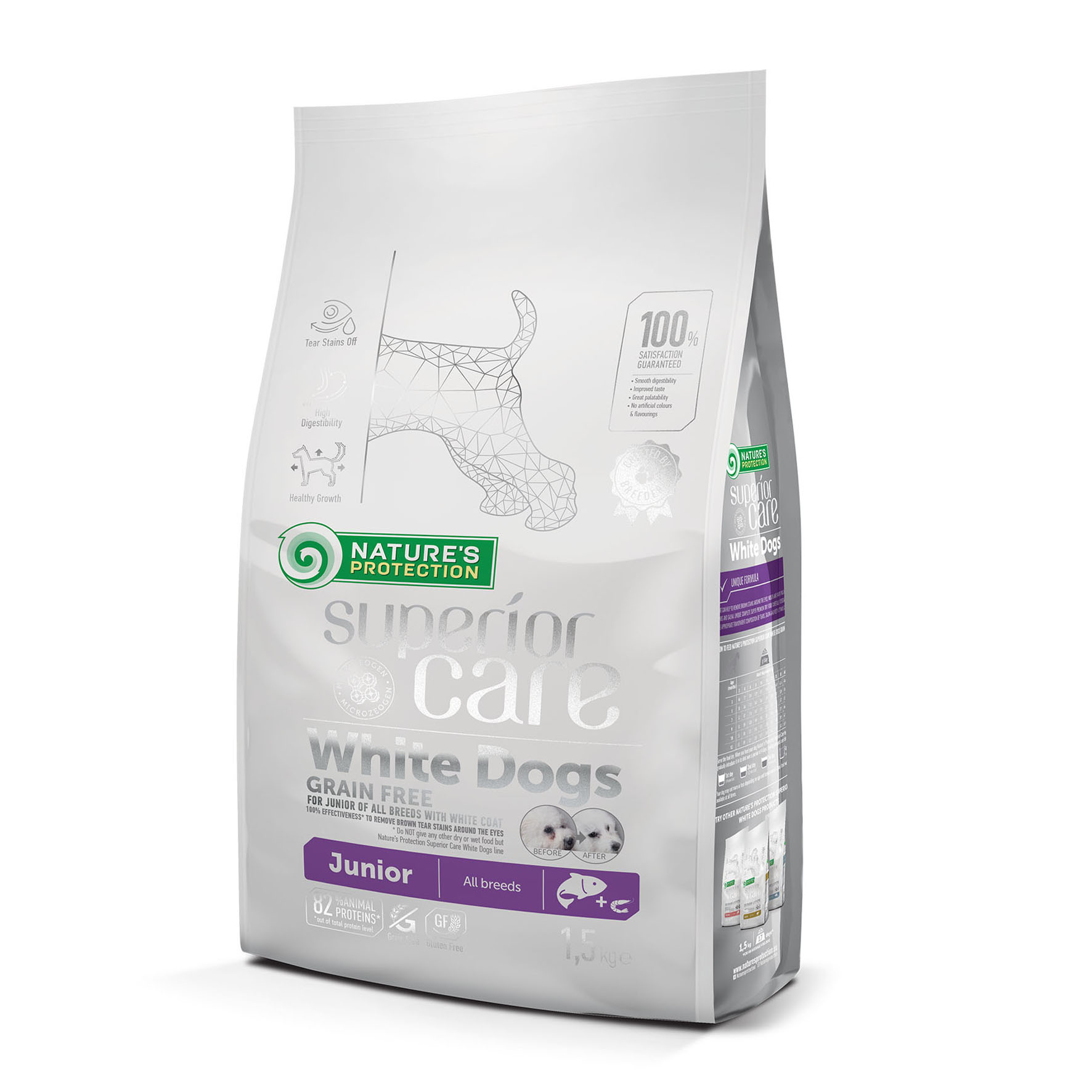 Superior Care White Dogs au saumon, Junior, 1,5 kg